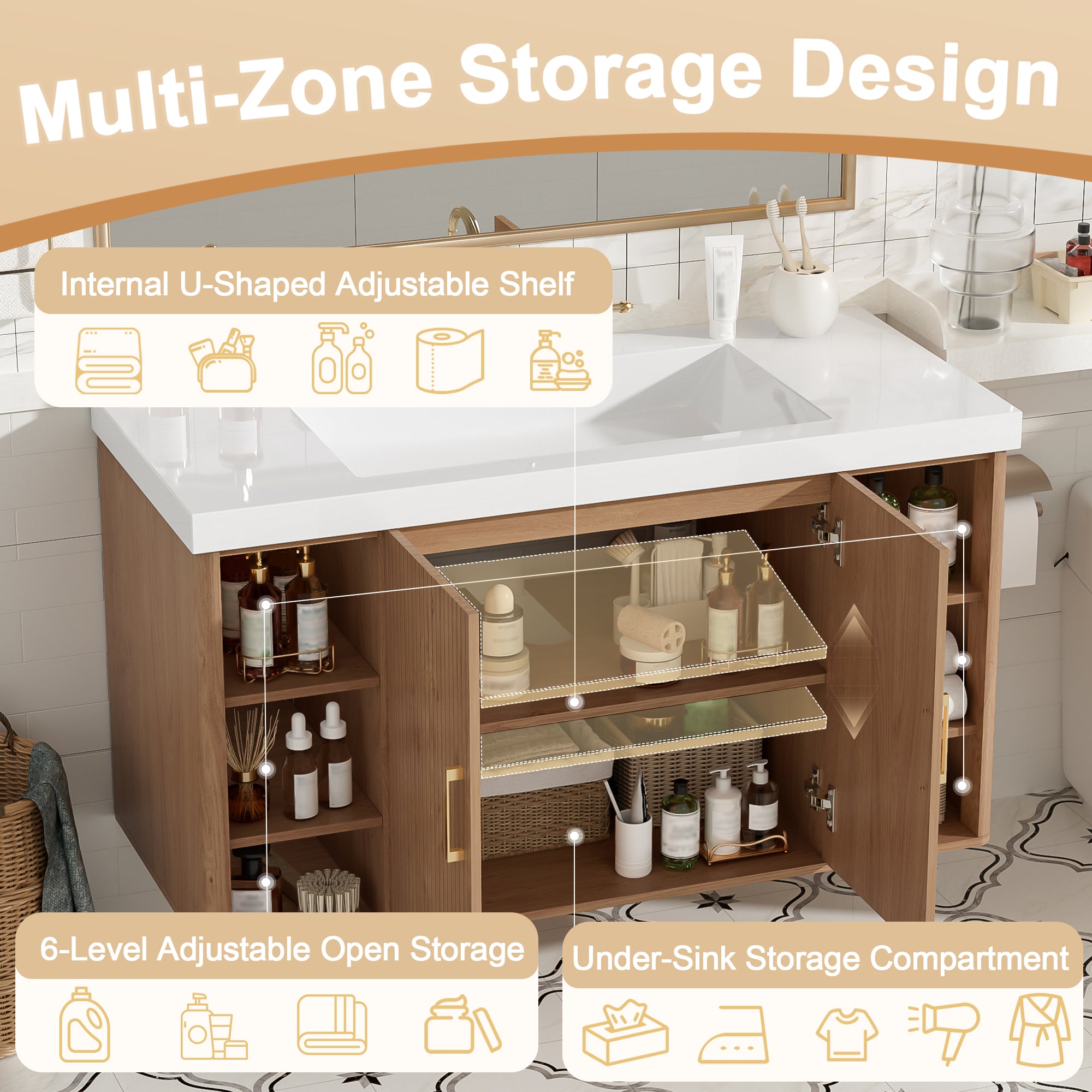 [variant:N729P000039N] Wall-Mounted Bathroom Vanity with SMC Sink – 42-Inch image 5