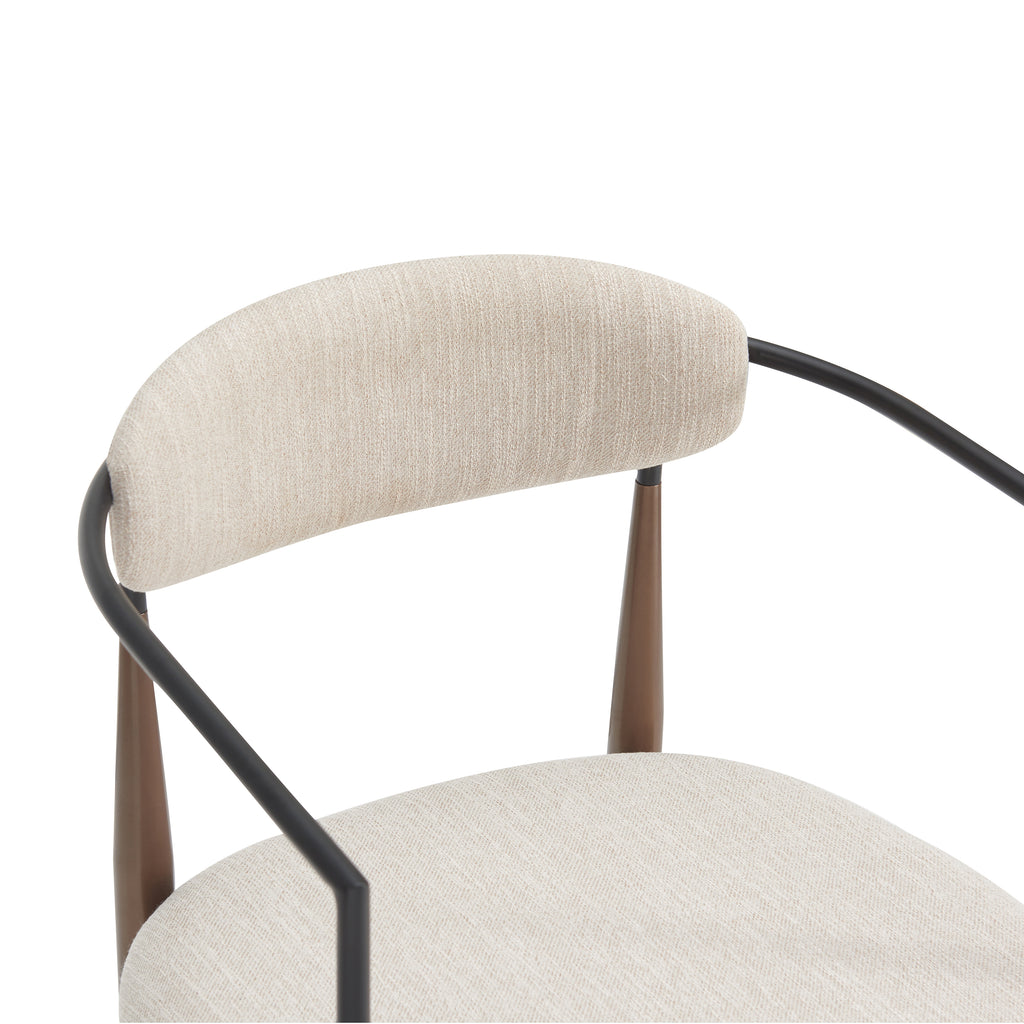 [variant:N872P280326H] Set of 2 Beige Upholstered Metal Dining Chairs image 9