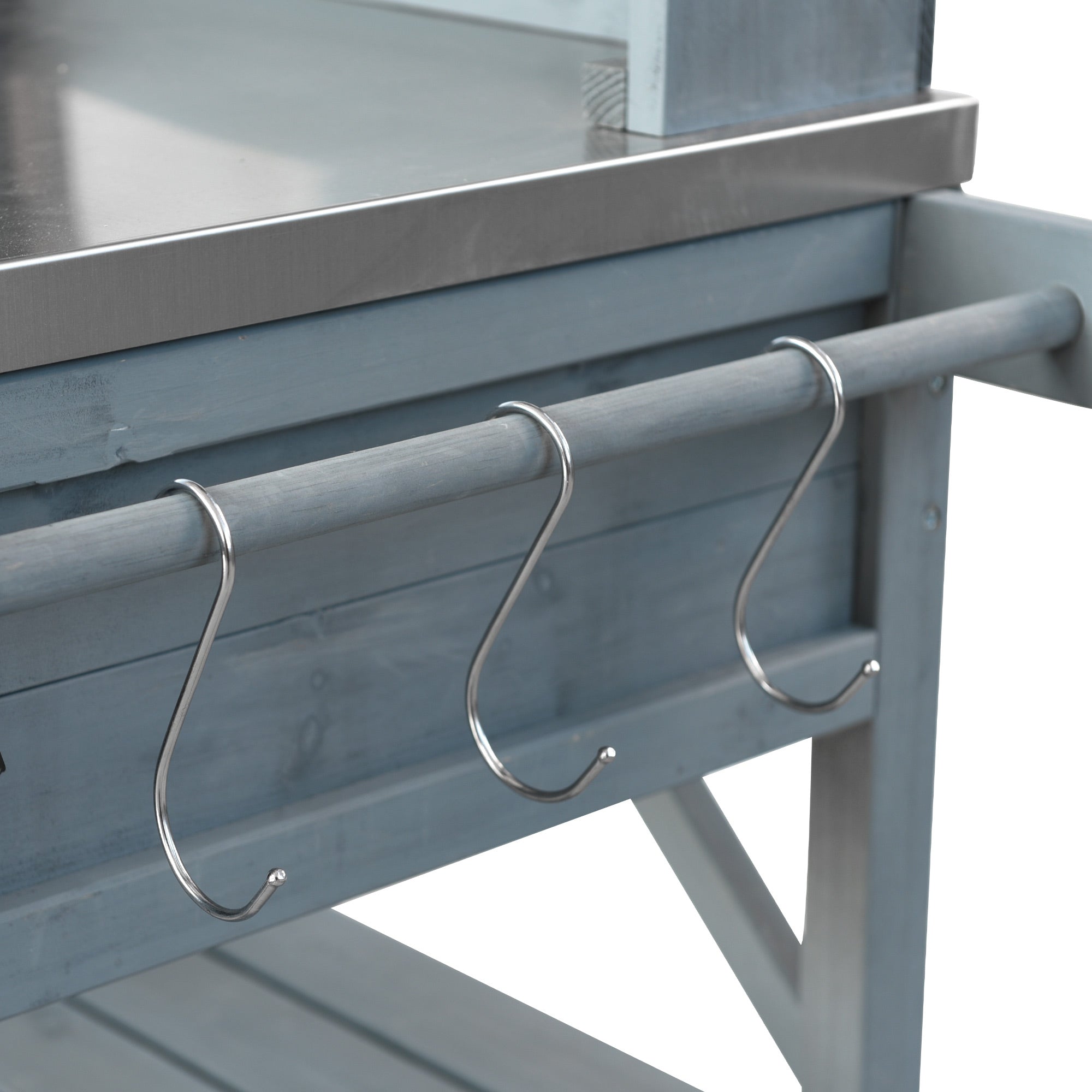 [variant:N853P386121G] Rolling Outdoor Potting Bench with Stainless Steel Top image 46