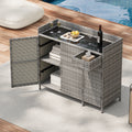 [variant:N853P387142G] Wicker Outdoor Storage Bar Cabinet – 47.5-Inch image 1