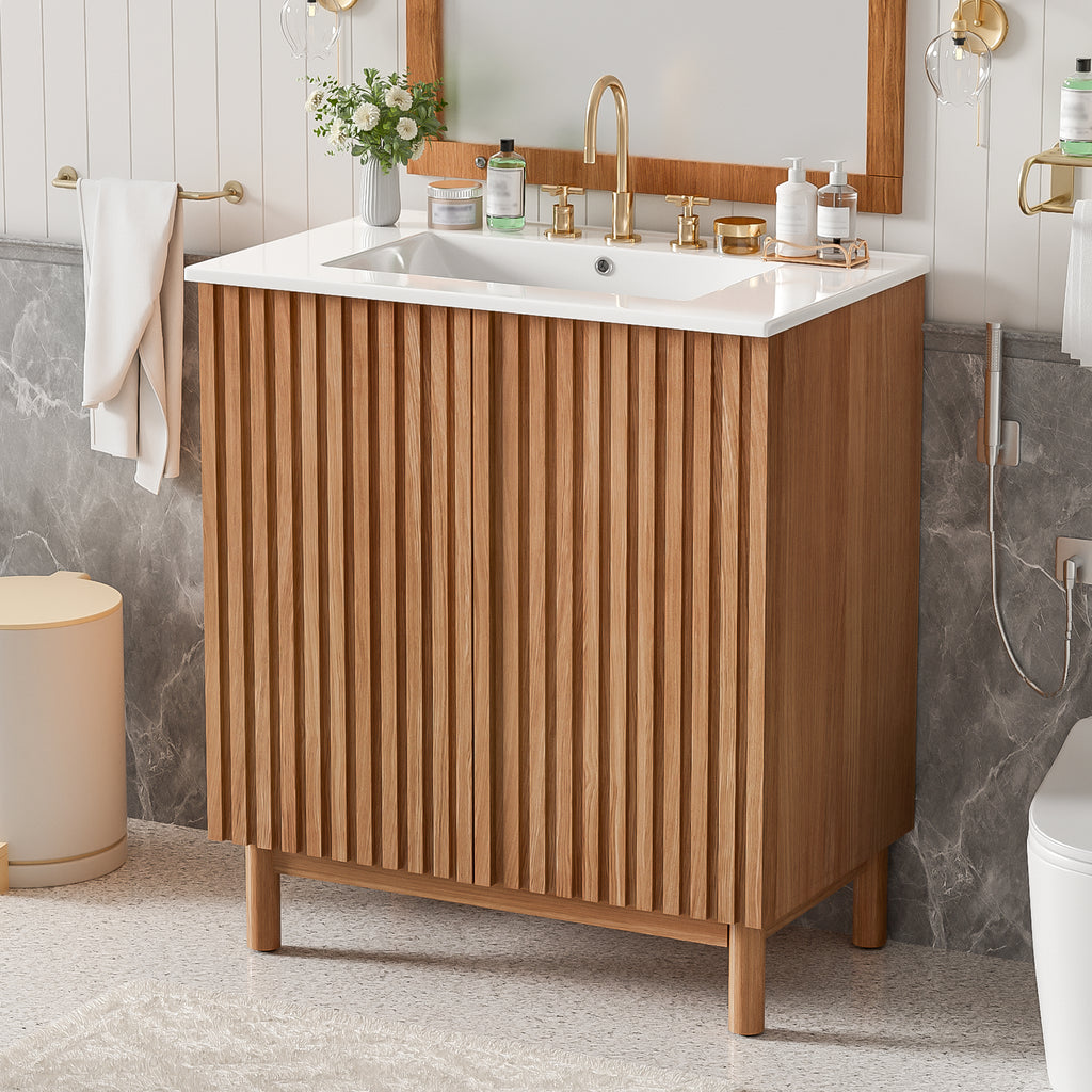 [variant:N729P339777O] Traditional Bathroom Vanity with Ceramic Sink – 29.9-Inch image 3