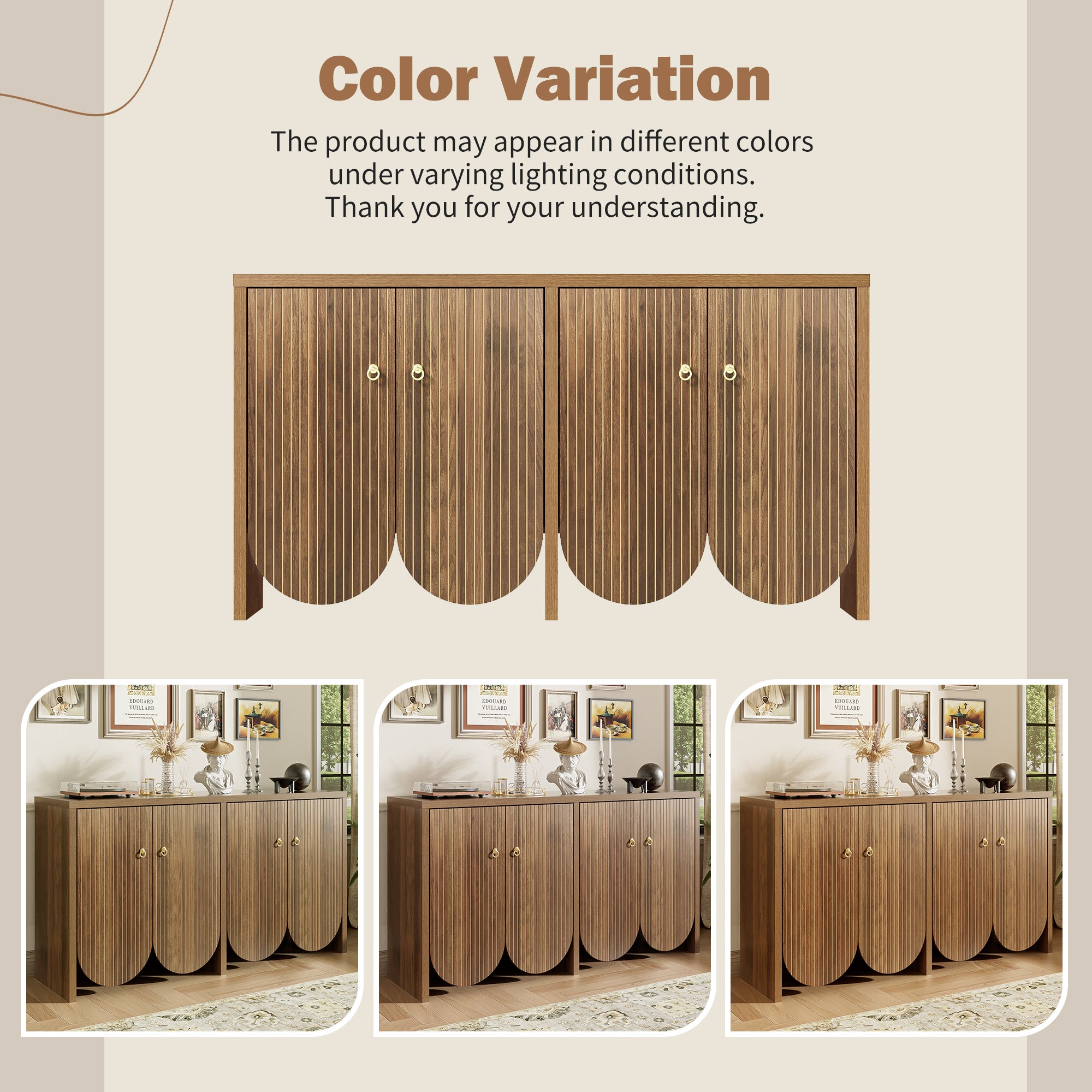 [variant:GA0002N] Fluted 4-Door Sideboard – Walnut image 7