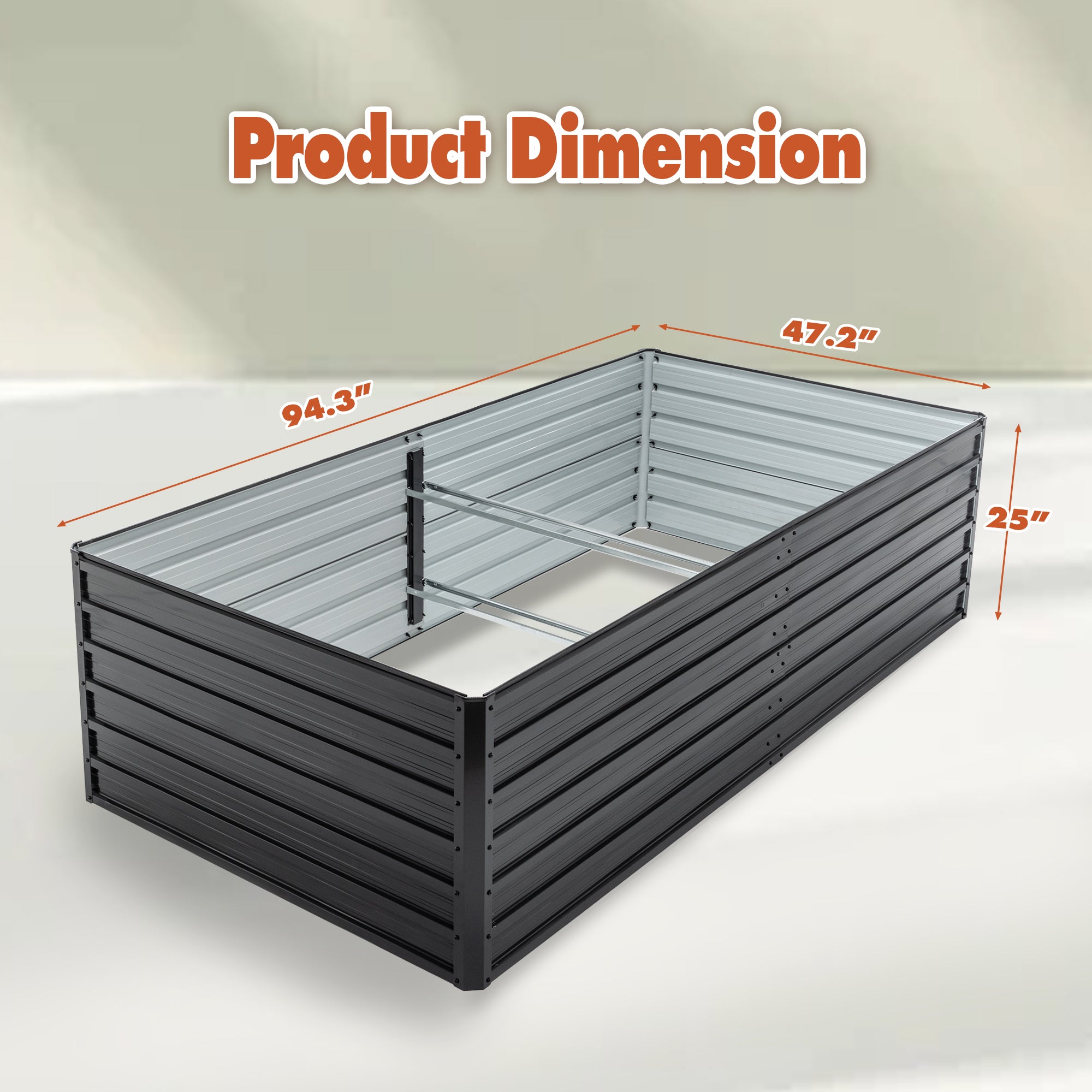 [variant:W3901P434788] Galvanized Steel Raised Garden Bed – 8 × 4 × 2 ft image 2