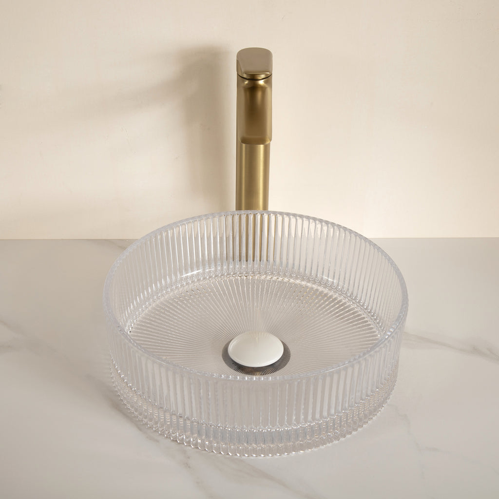 Round Vessel Bathroom Sink – 14-Inch — [variant:W6063P512819] Transparent image 6