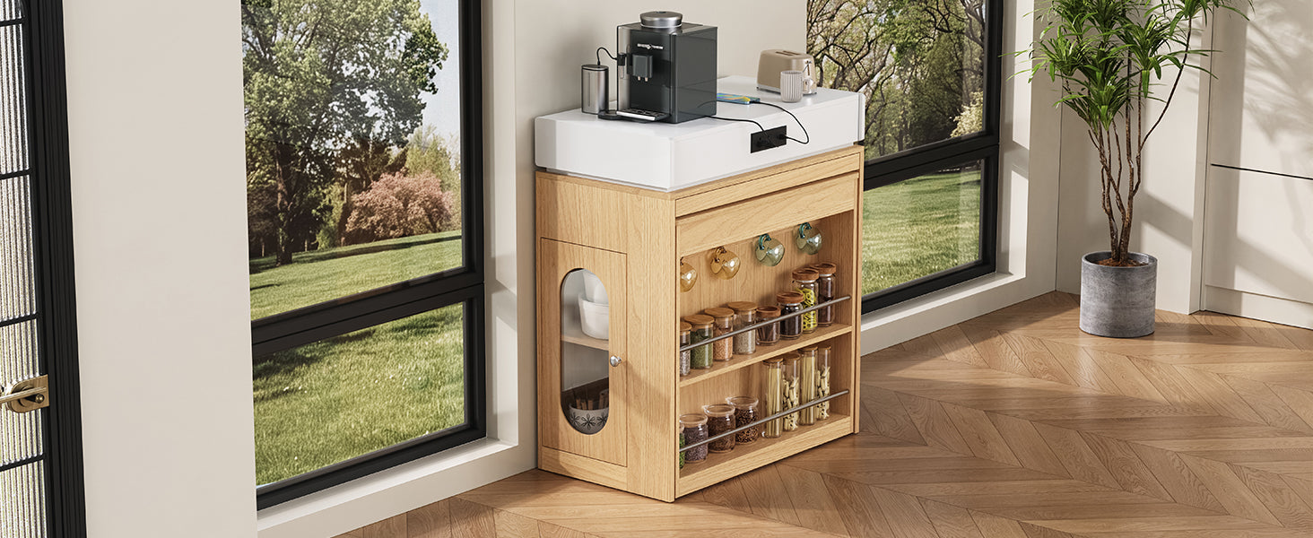 [variant:XW000028AAN-CA] Rolling Kitchen Island with Extendable Table image 7