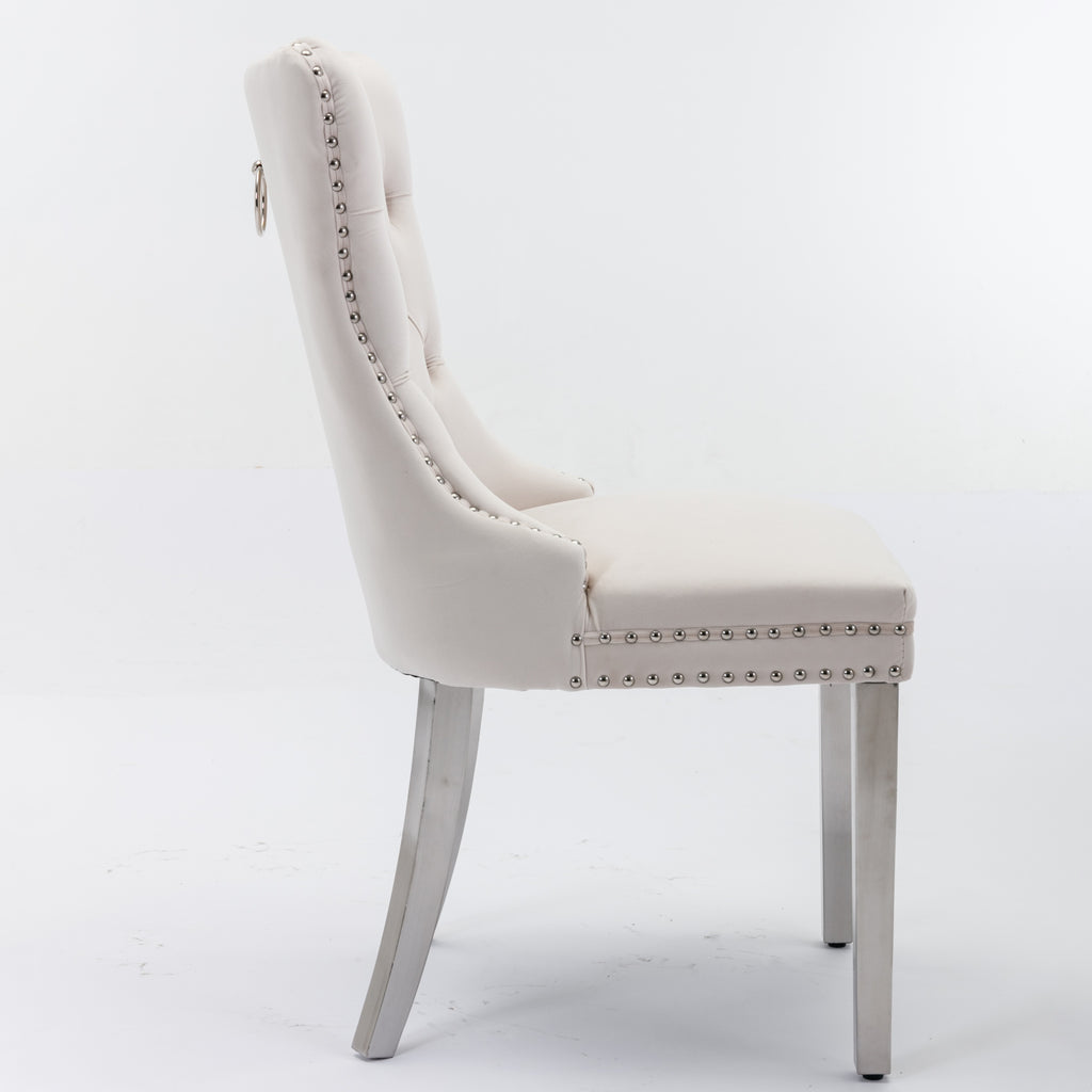 [variant:W5755P474574] Tufted Velvet Dining Chairs – Set of 2 image 4