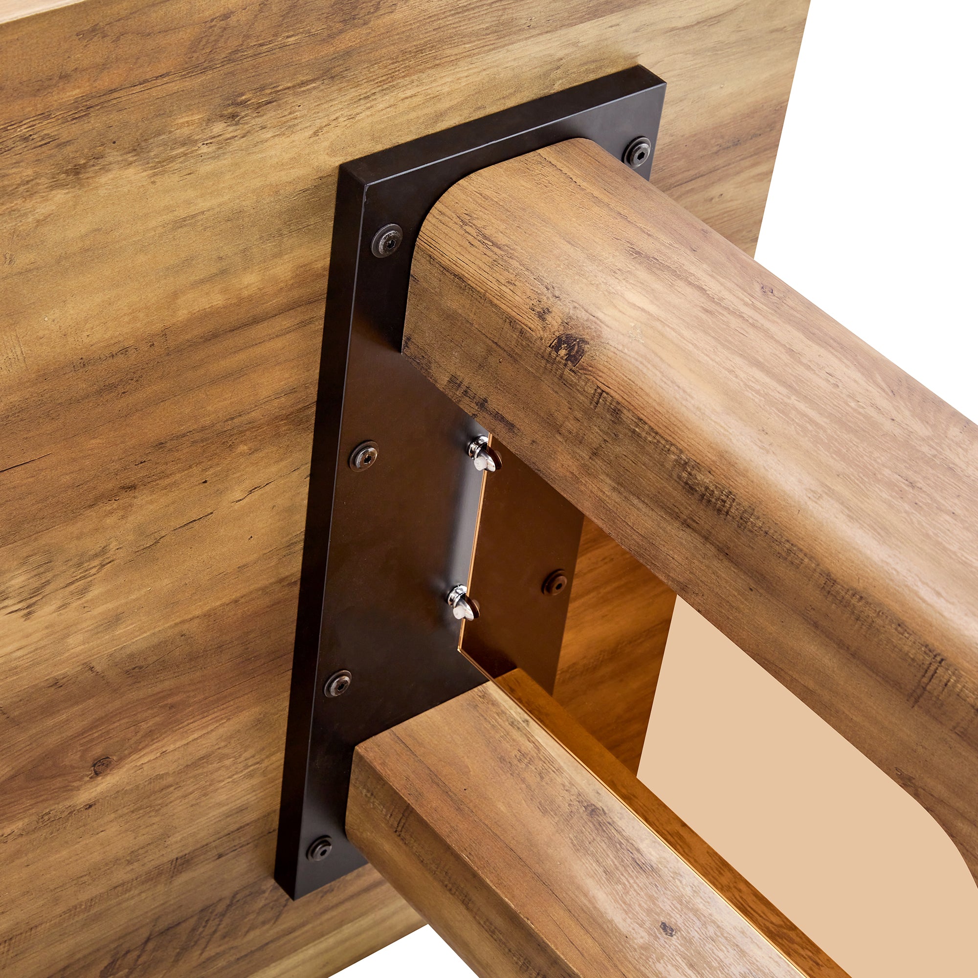 [variant:W3806S00012] Wood-Grain U-Leg Dining Table – 64.5-Inch image 15
