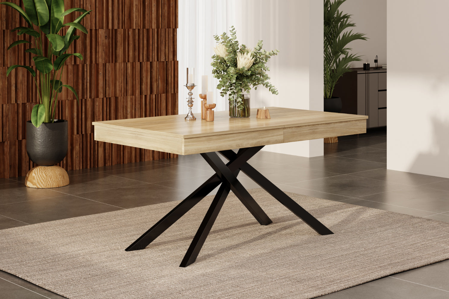 [variant:N859D000003E] Extendable Oak Dining Table – 55–71 Inch image 15
