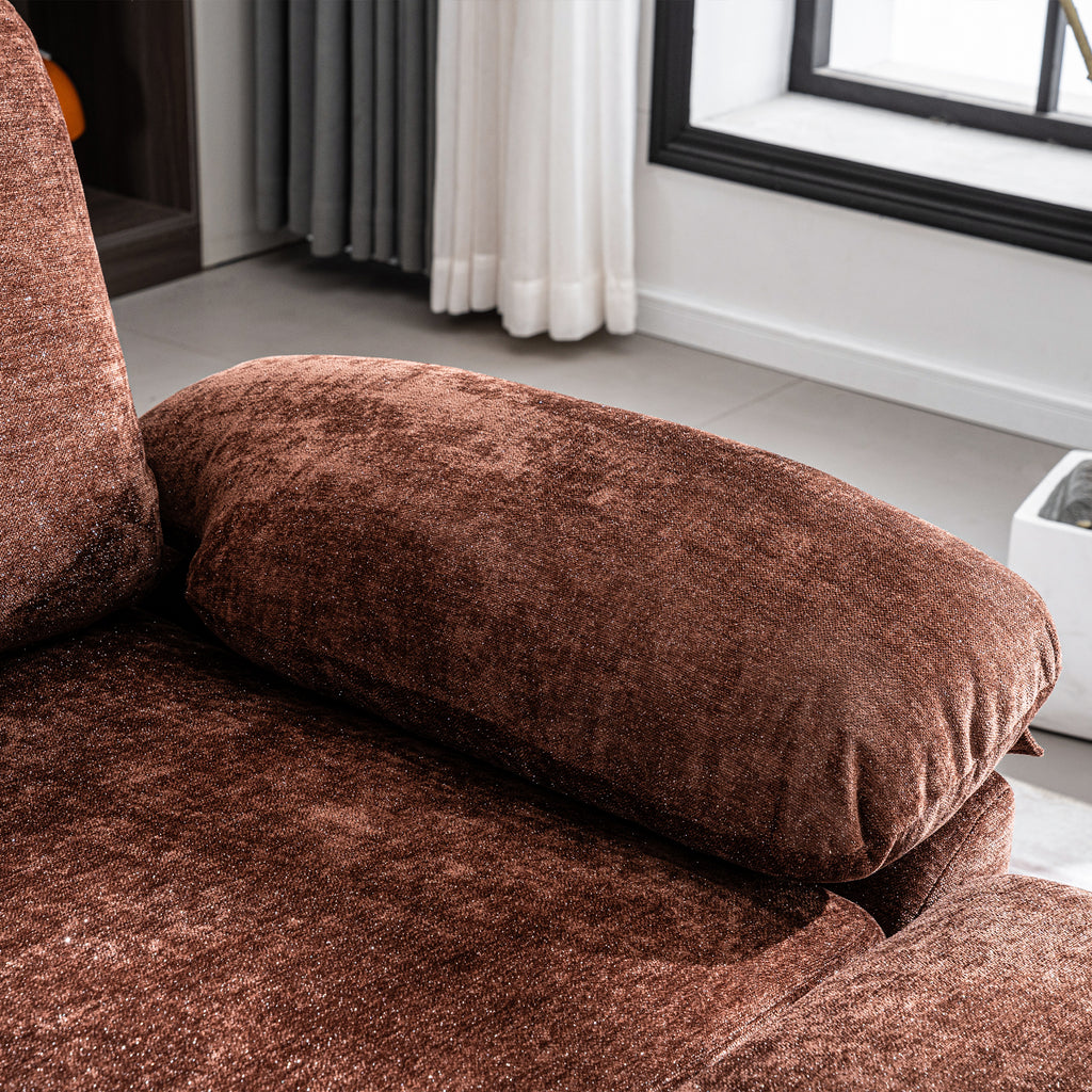 [variant:W3885S00059] U-Shaped Chenille Sectional Sofa with Recliner and Ottoman image 14