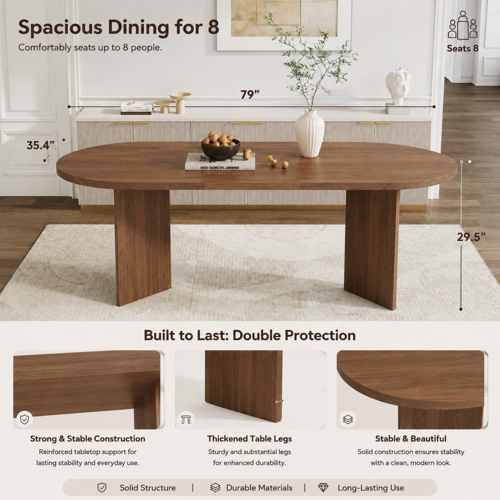[variant:N859P472961A] Oval Walnut Dining Table – 79-Inch image 8
