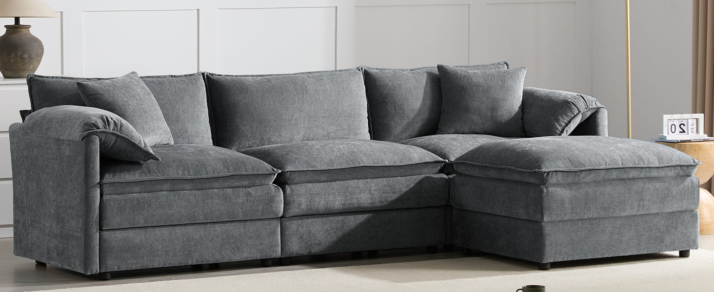 [variant:N851S8687B] 103-Inch Chenille L-Shaped Sectional Sofa with Ottoman image 15
