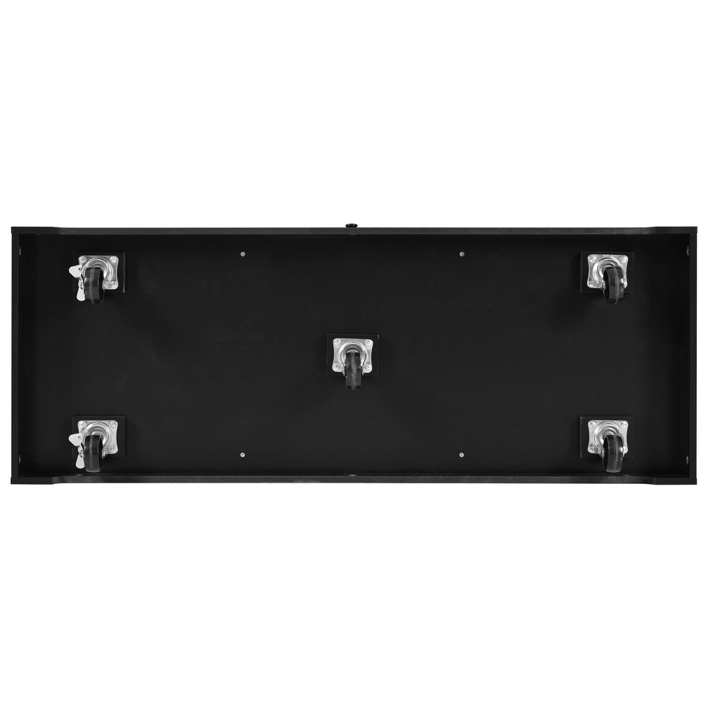 [variant:N853S000006B] Dual-Drop-Leaf Rolling Kitchen Island – Black, 55.75-Inch image 33