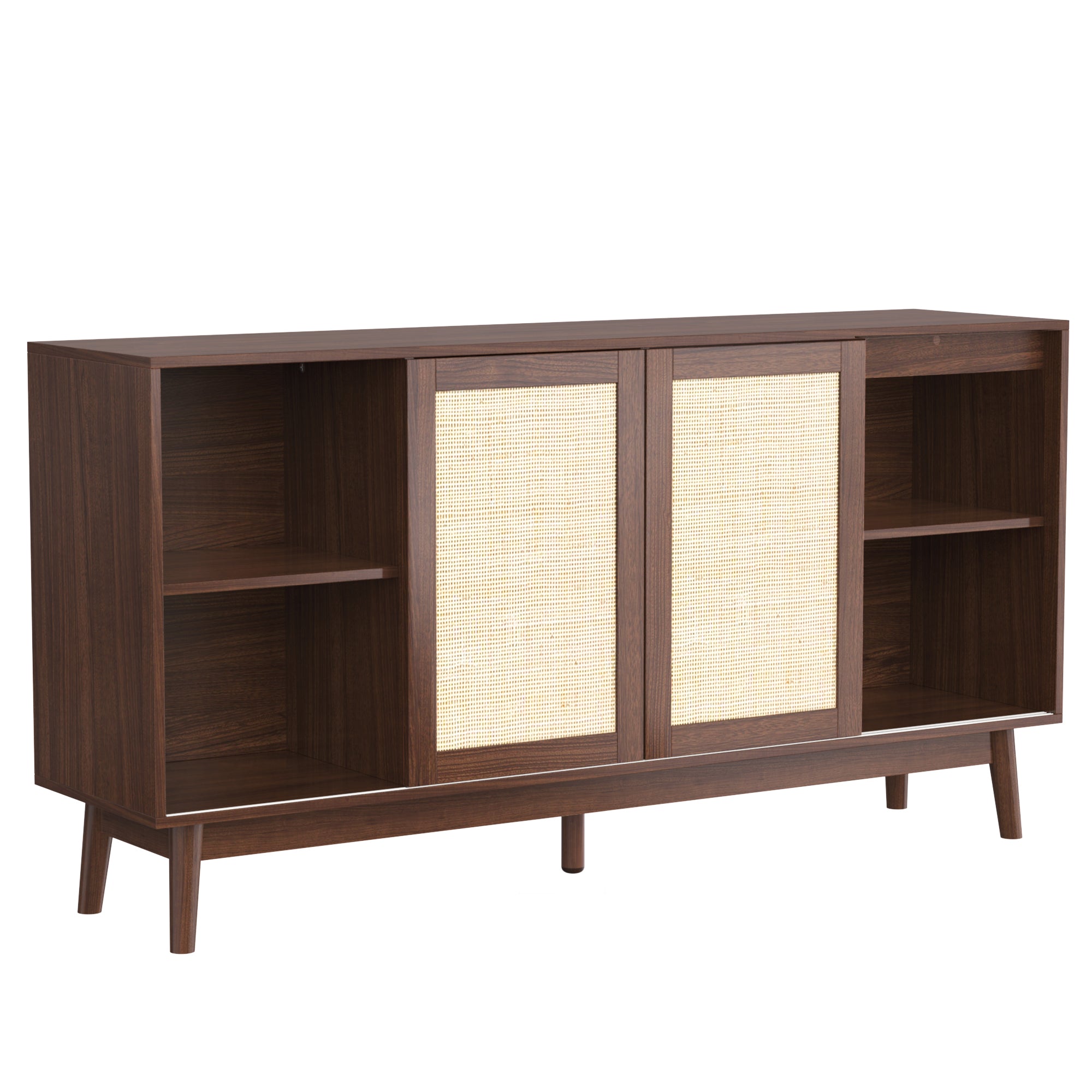 Rattan 3-Door Sideboard with 2 Drawers — [variant:GA0004N] Wood image 9