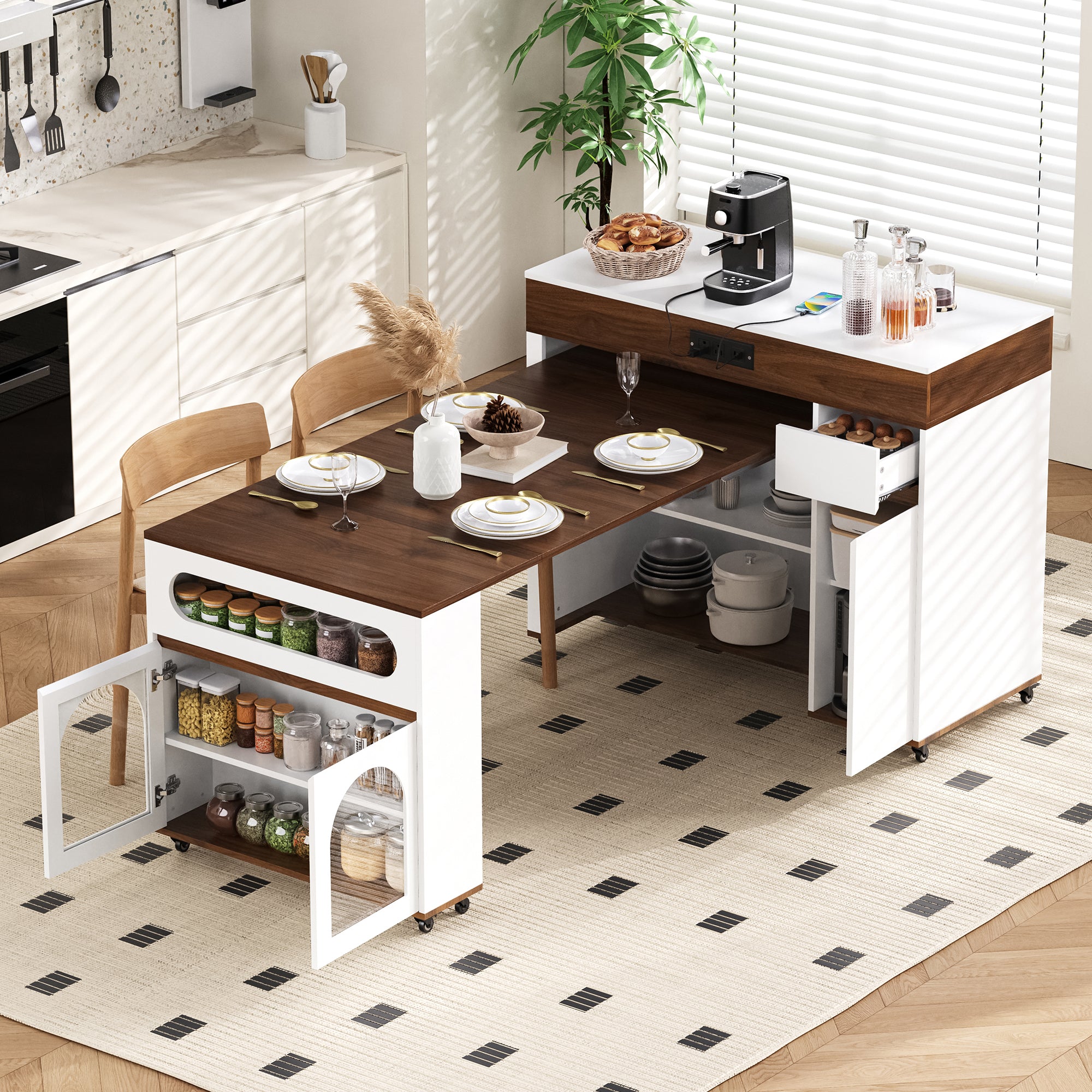[variant:XW000029AAD-CA] Creamy White,Walnut image 1