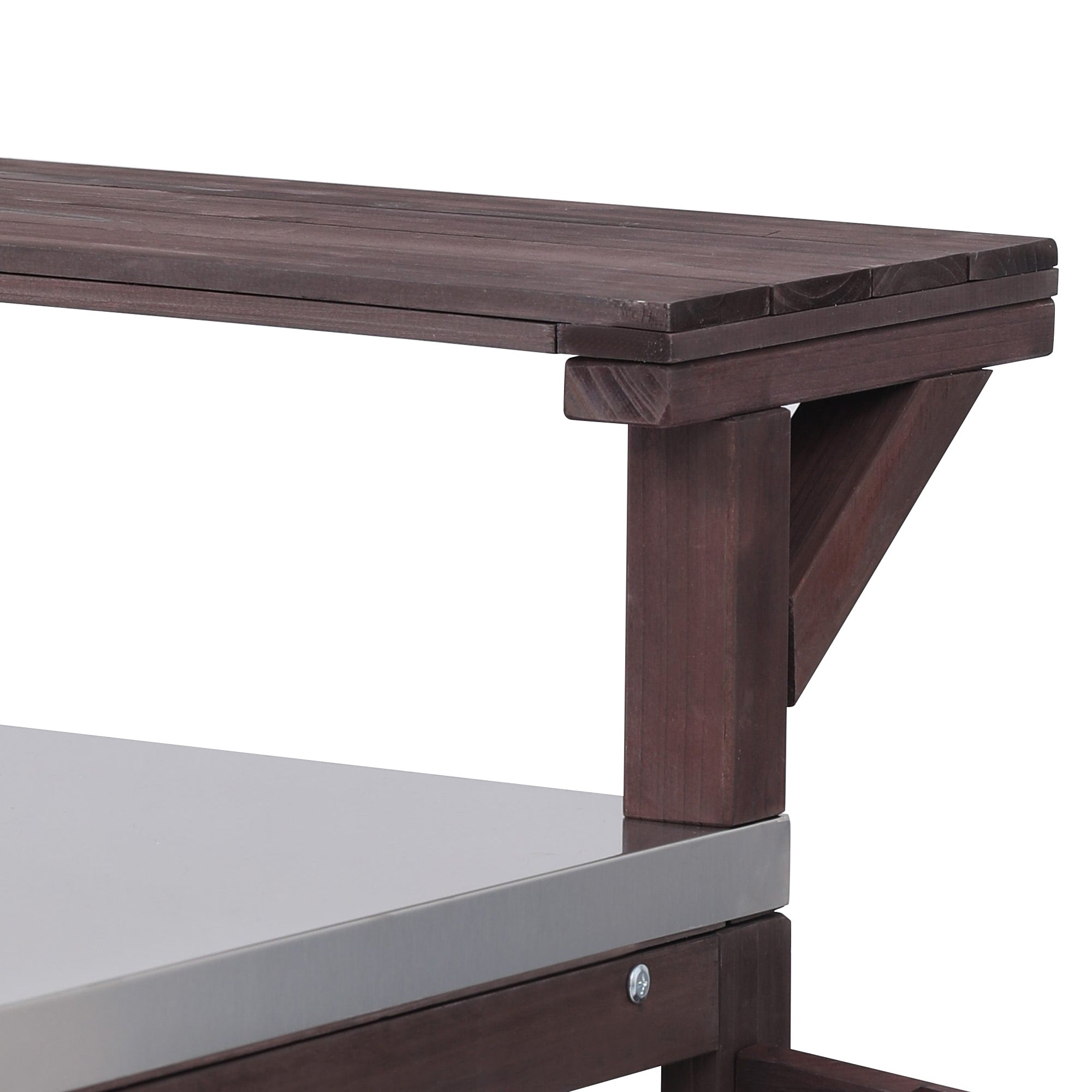 [variant:N853P386135Z] Outdoor Grill Cart with Raised Shelf – Dark Brown, 53.3-Inch image 41