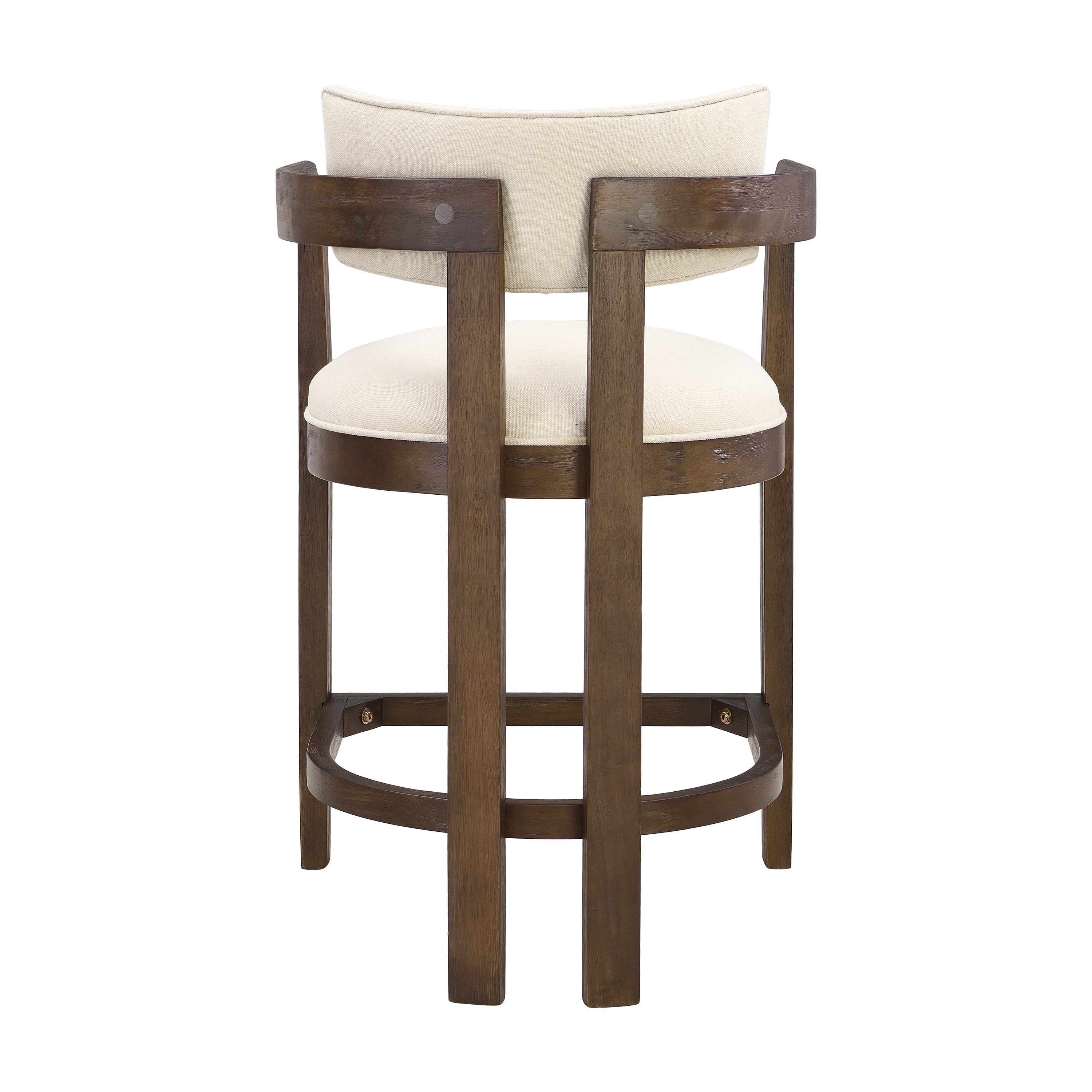 Set of 2 Upholstered Counter Stools — [variant:N872P375625T] Beige,Walnut image 7