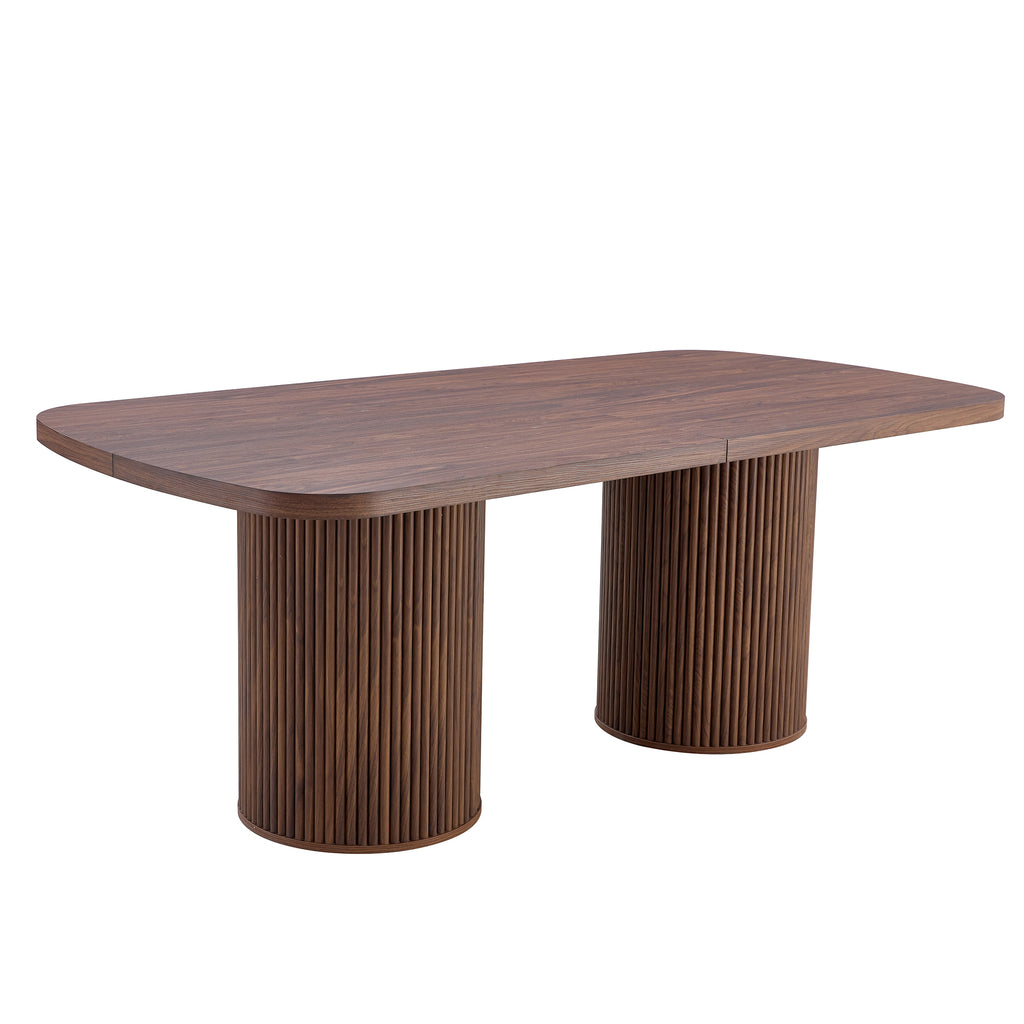 [variant:W3806S00019] Walnut Roman-Column Dining Table – 78.7-Inch image 26