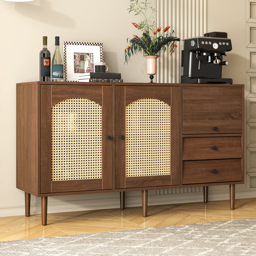[variant:GA0013N] Country-Style Rattan-Door Sideboard image 4