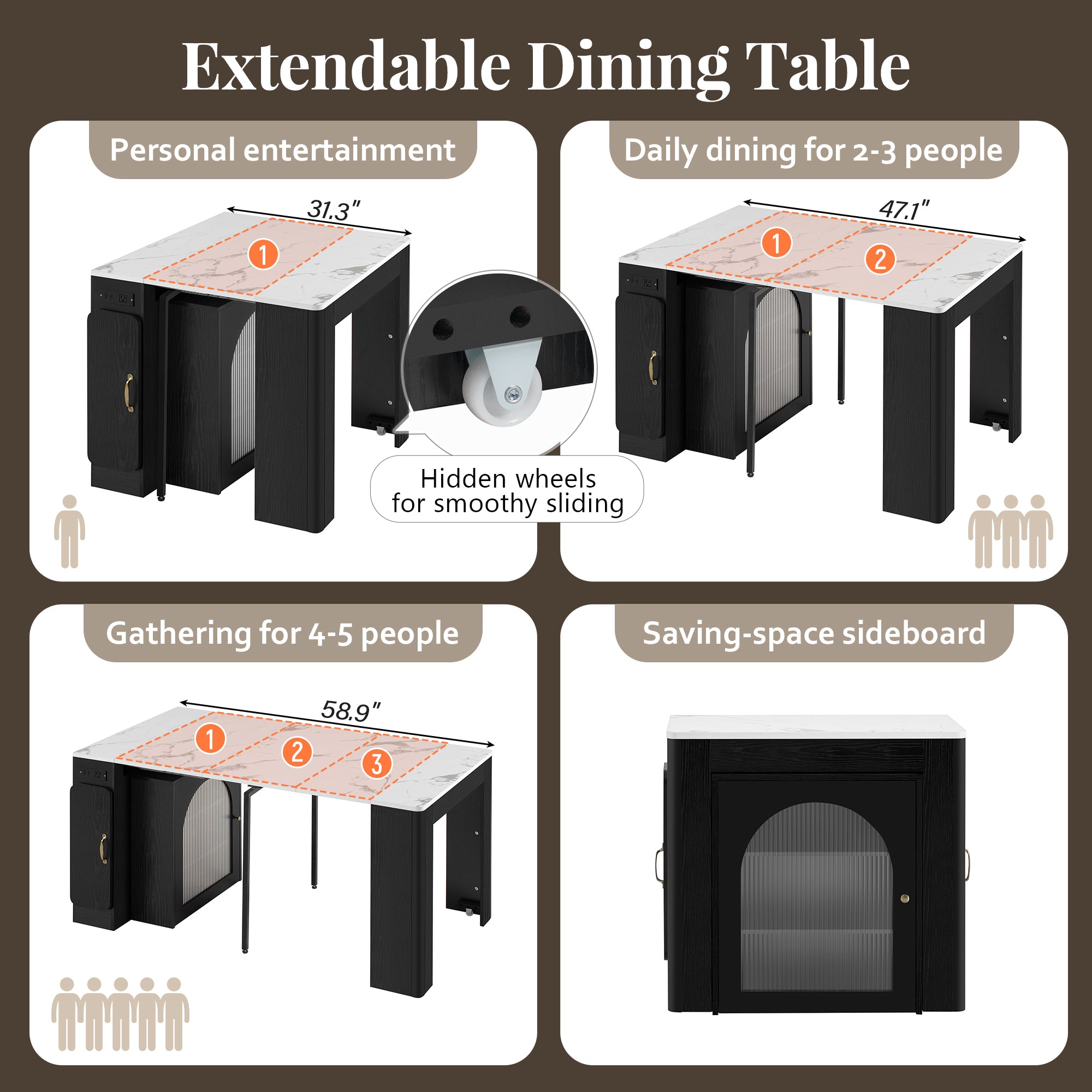 [variant:XW000024AAB-CA] Rolling Kitchen Island with Extendable Dining Table image 19