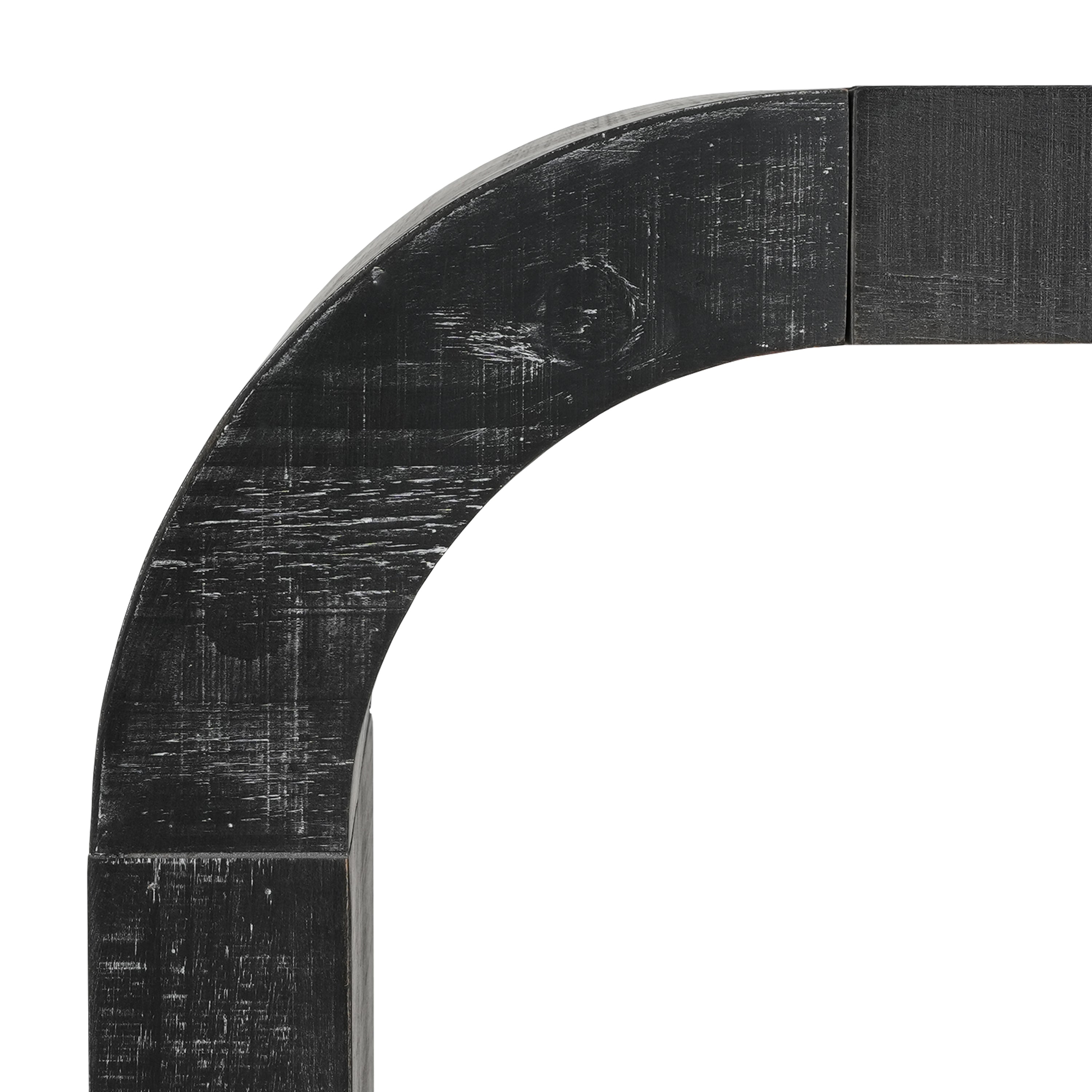 Curved-Edge Pine Veneer Console Table – 52-Inch — [variant:N851P415011B] Black image 9