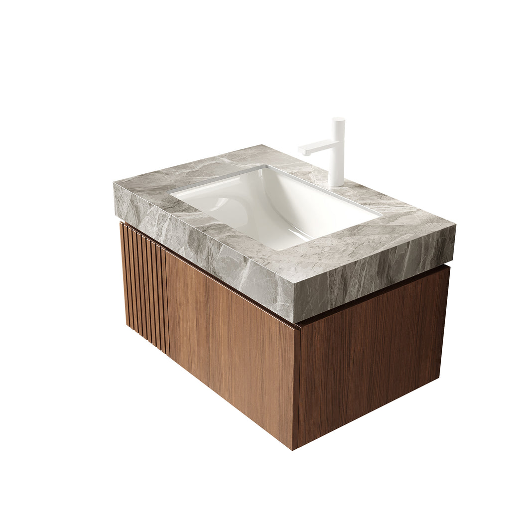 Floating Bathroom Vanity with Ceramic Sink – 24 or 30 Inch — [variant:W6063S00023] 30 in – Light Gray Top image 5