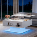 [variant:N892P428789W] High-Gloss Hydraulic Lift Coffee Table with Storage image 1