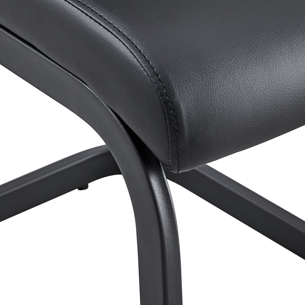 [variant:W3806P404689] Set of 2 Black PU Leather Dining Chairs image 16