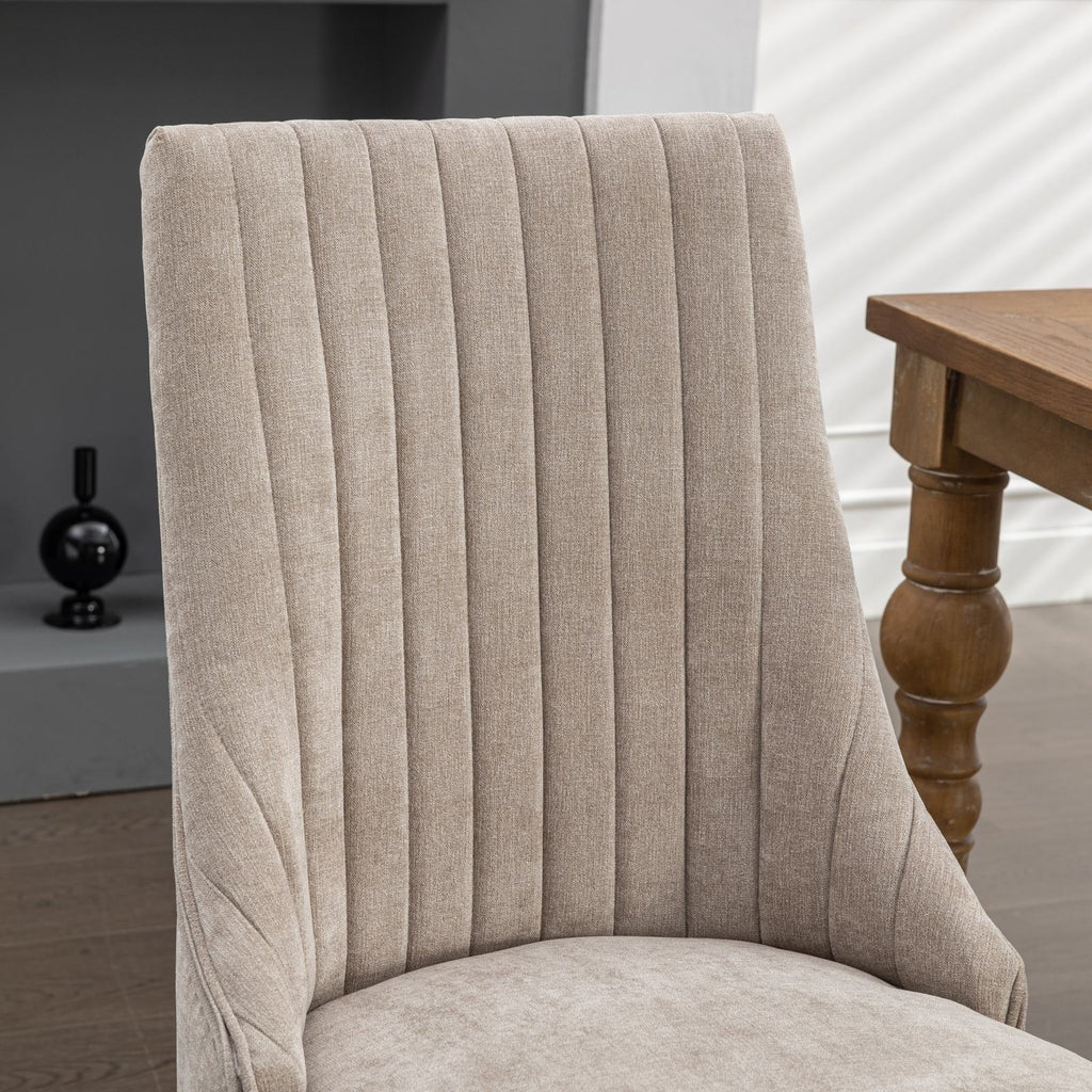 [variant:W5755P474631] Rayon Set of 2 Beige Fabric Dining Chairs image 9