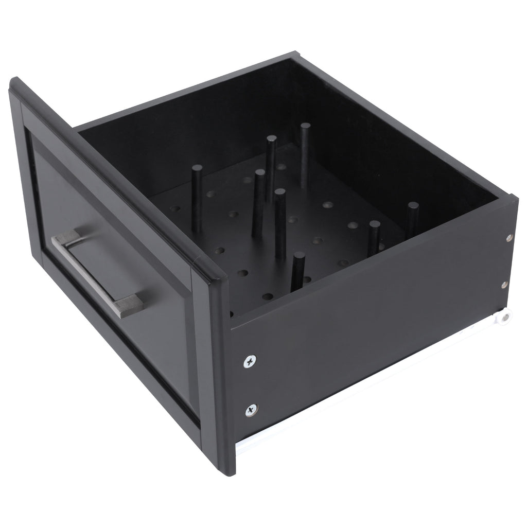 [variant:N853P390045B] Rolling Kitchen Island with Tilt-Out Trash Cabinet – Black, 50.7-Inch image 10