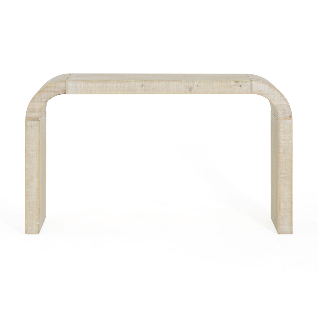 Curved-Edge Pine Veneer Console Table – 52-Inch — [variant:N851P415011N] Natural image 6