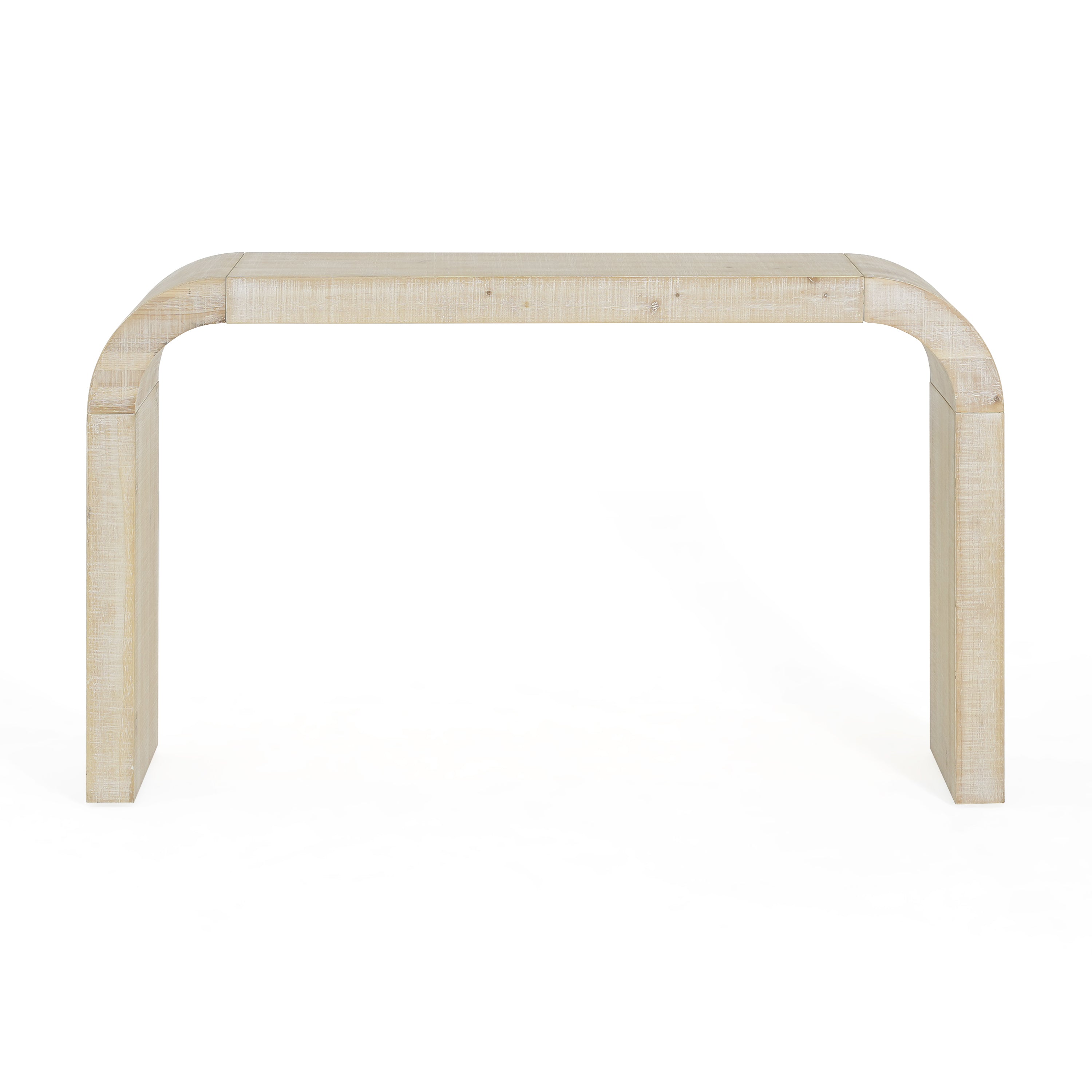 Curved-Edge Pine Veneer Console Table – 52-Inch — [variant:N851P415011N] Natural image 6