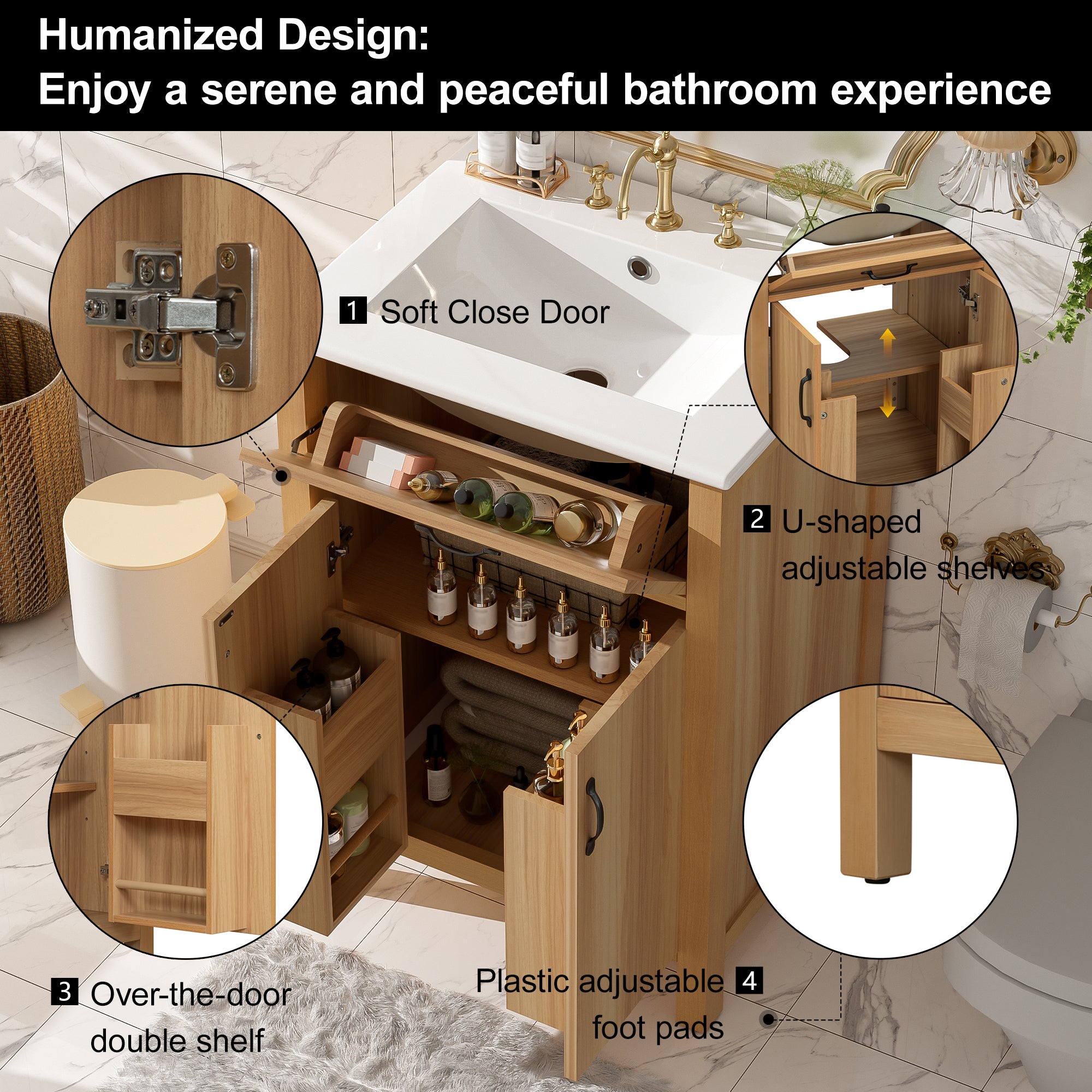 [variant:N848P469792N] Solid Wood Bathroom Vanity with Ceramic Sink – 24-Inch image 5