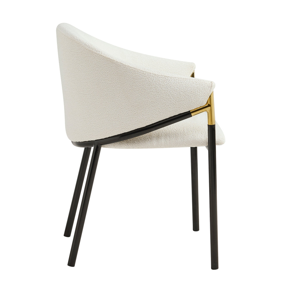 [variant:N876P313041A-2] Set of 4 Mid-Century Upholstered Dining Chairs – White image 6