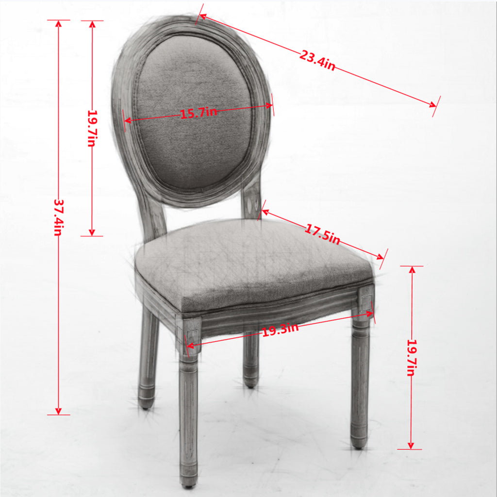 [variant:W5755P474629] Set of 2 French-Style Solid Wood Dining Chairs – Beige image 7
