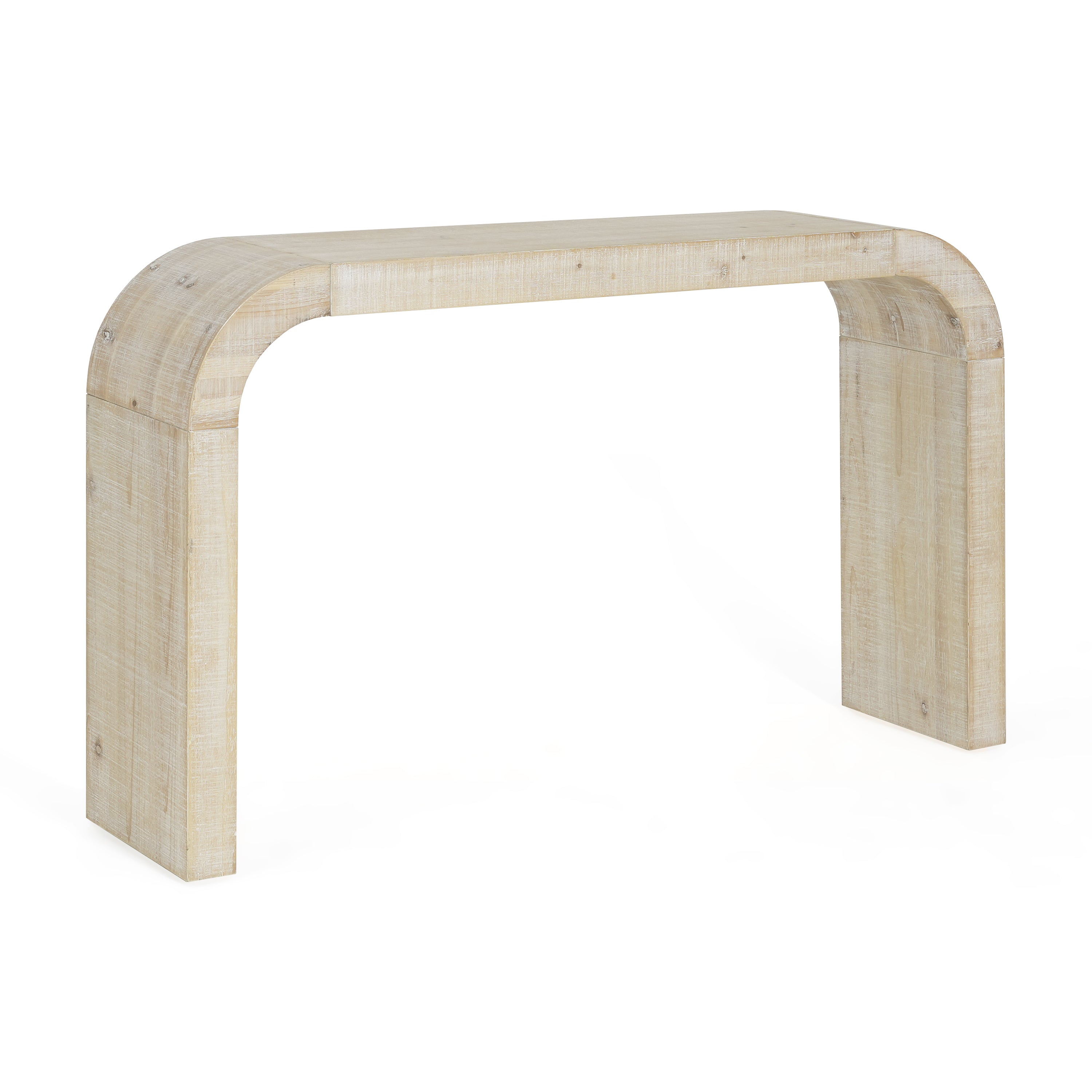 Curved-Edge Pine Veneer Console Table – 52-Inch — [variant:N851P415011N] Natural image 7