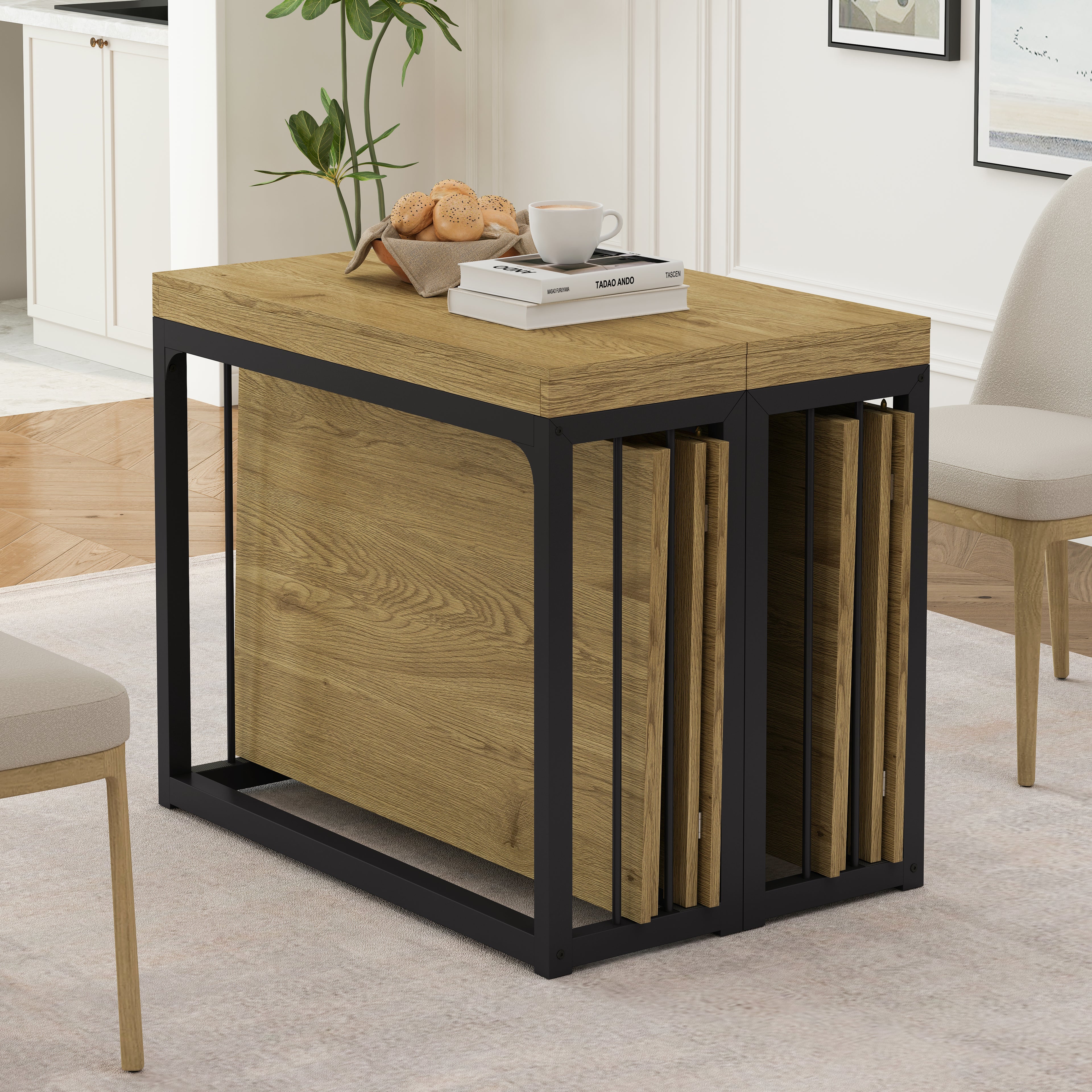 [variant:W3679S00001] Extendable Dining Table for 2–10 – Wild Oak image 4