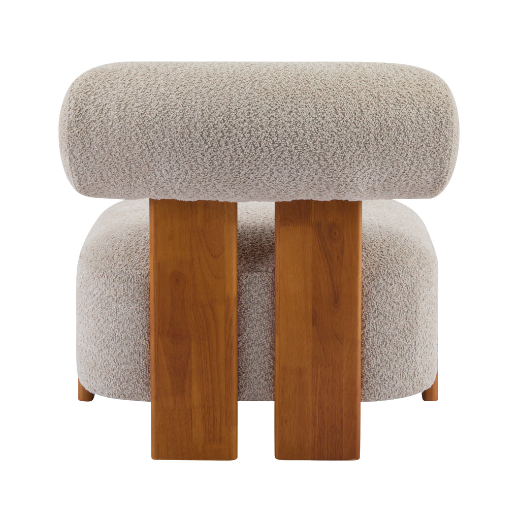 Modern Bouclé Lounge Chair — [variant:N913P495894A] Almond,Natural image 10