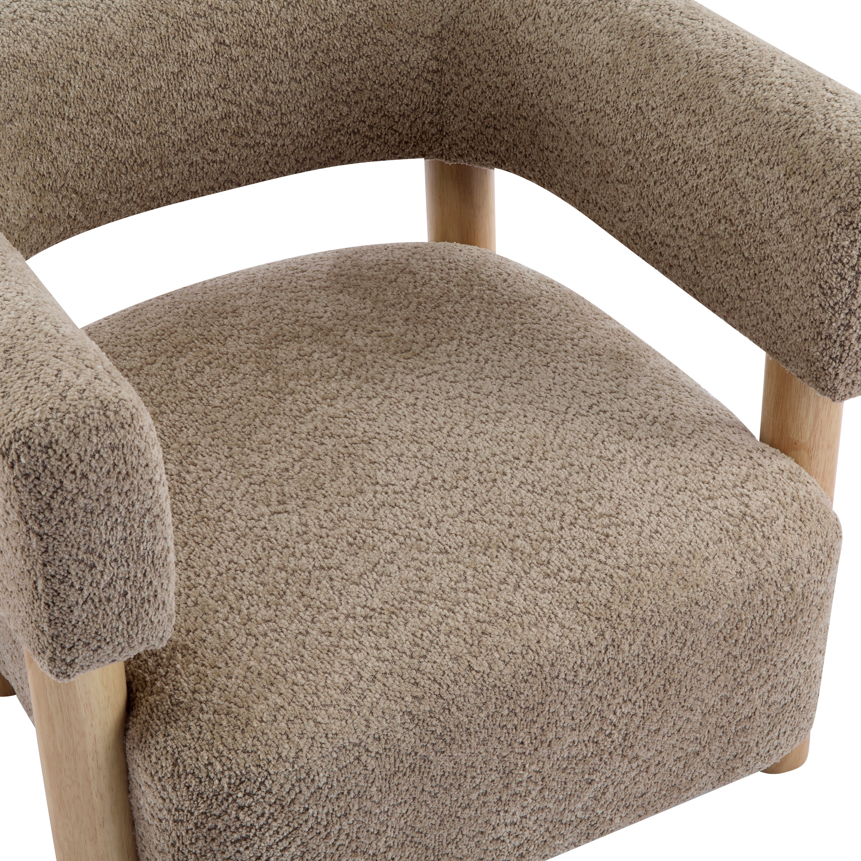 [variant:N898P443472B] Bouclé Accent Armchair – Light Camel image 12