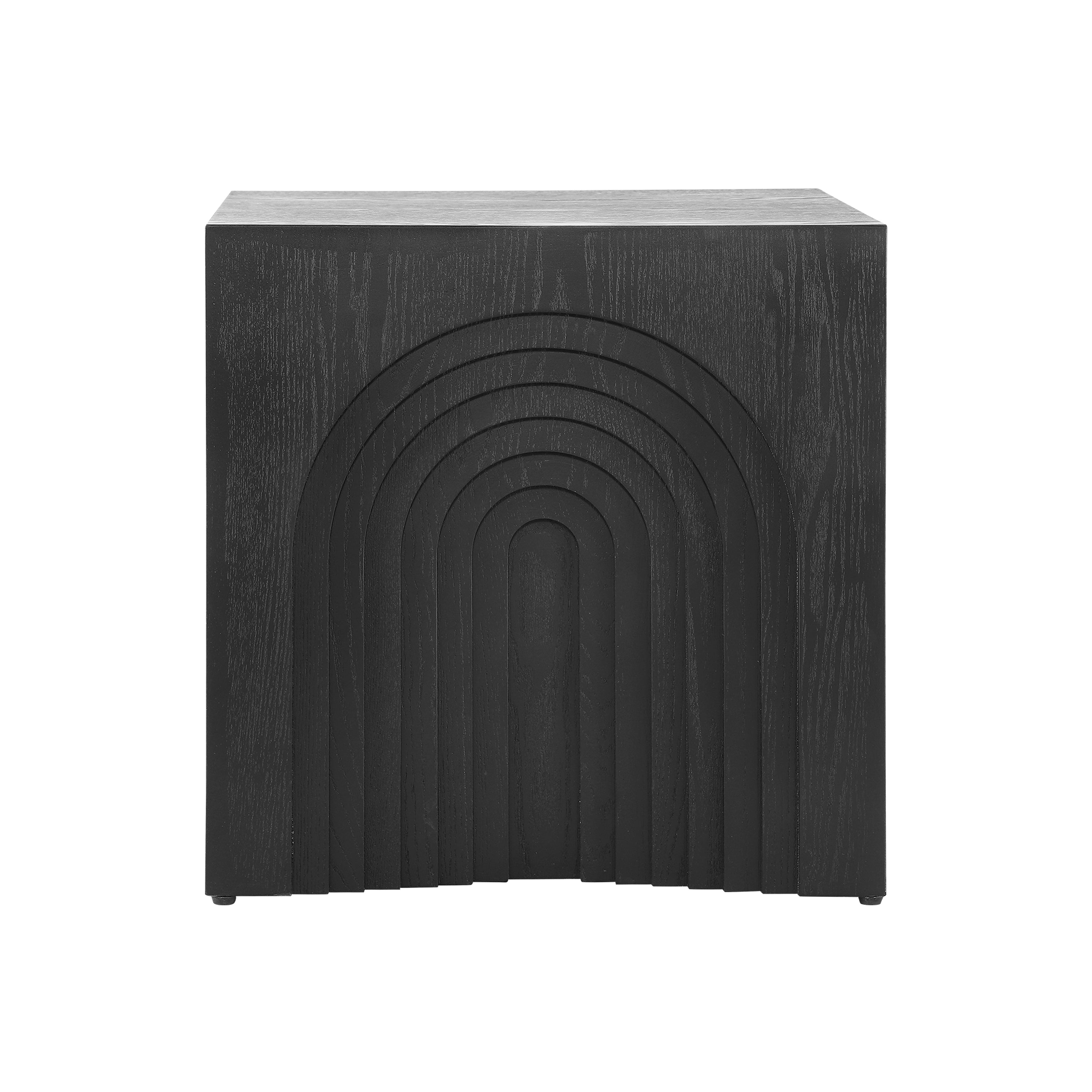 Round Wood End Table — [variant:N876P386371B] Black image 10