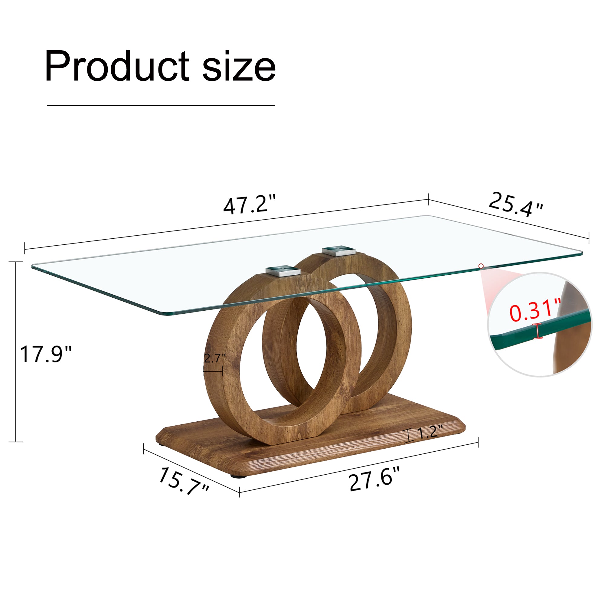 [variant:W3806P439658] Double-Ring Glass Coffee Table image 4