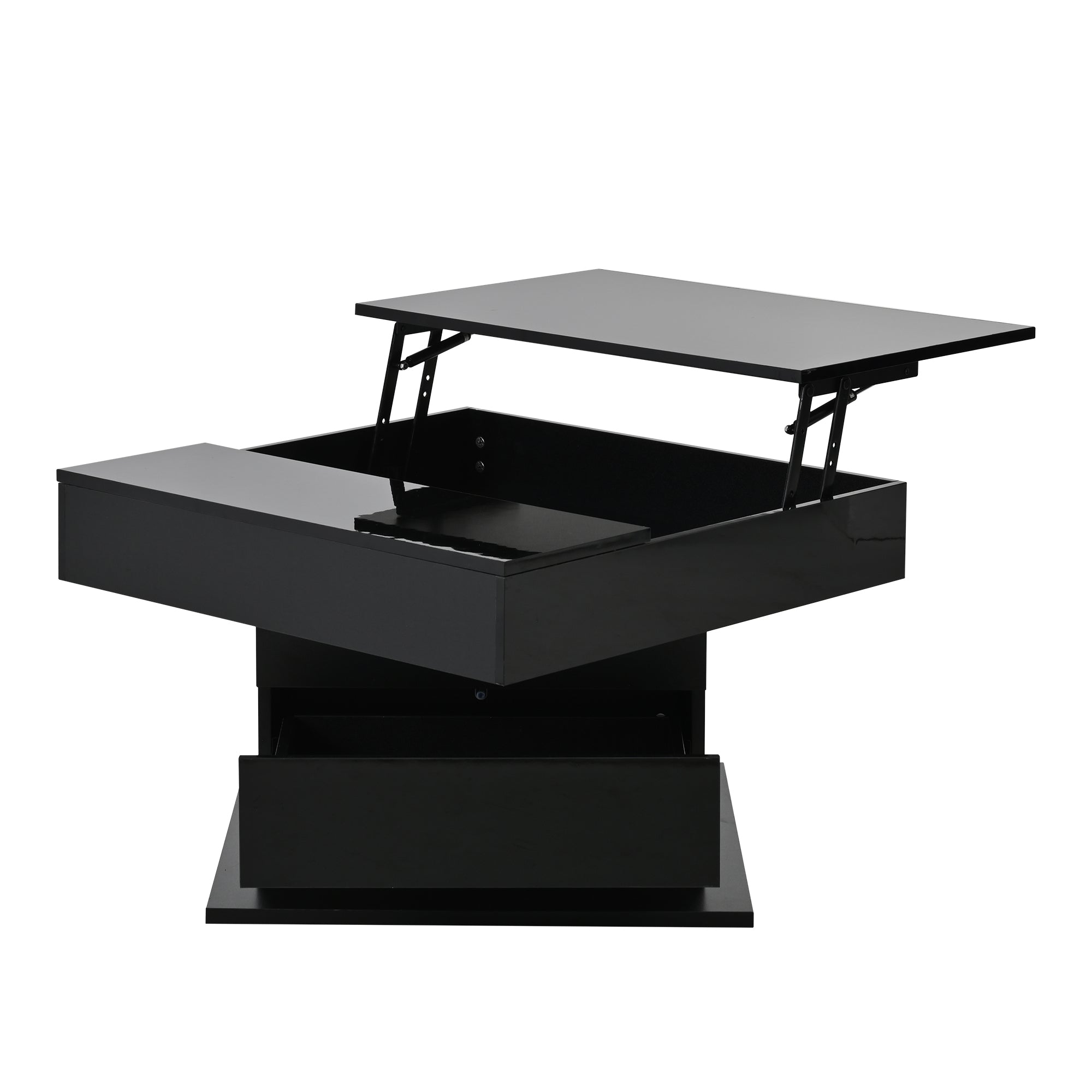 [variant:N892P423296B] Black 360° Rotating Lift-Top Coffee Table image 43