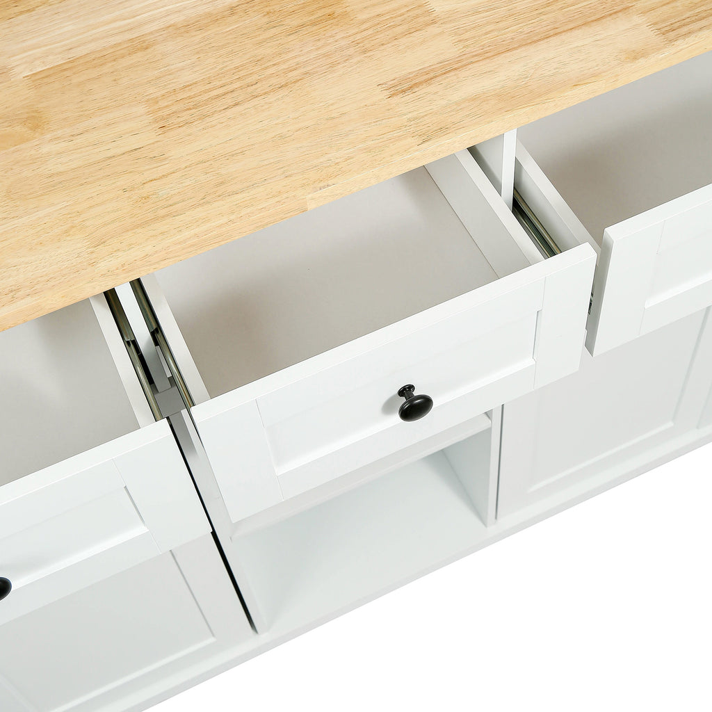[variant:N853P383632W] Drop-Leaf Rolling Kitchen Cart – White, 53.1-Inch image 15