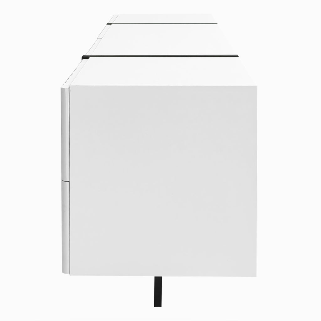 [variant:GA0014S] Modern TV Stand with 3 Doors and 2 Drawers – Black and White image 10