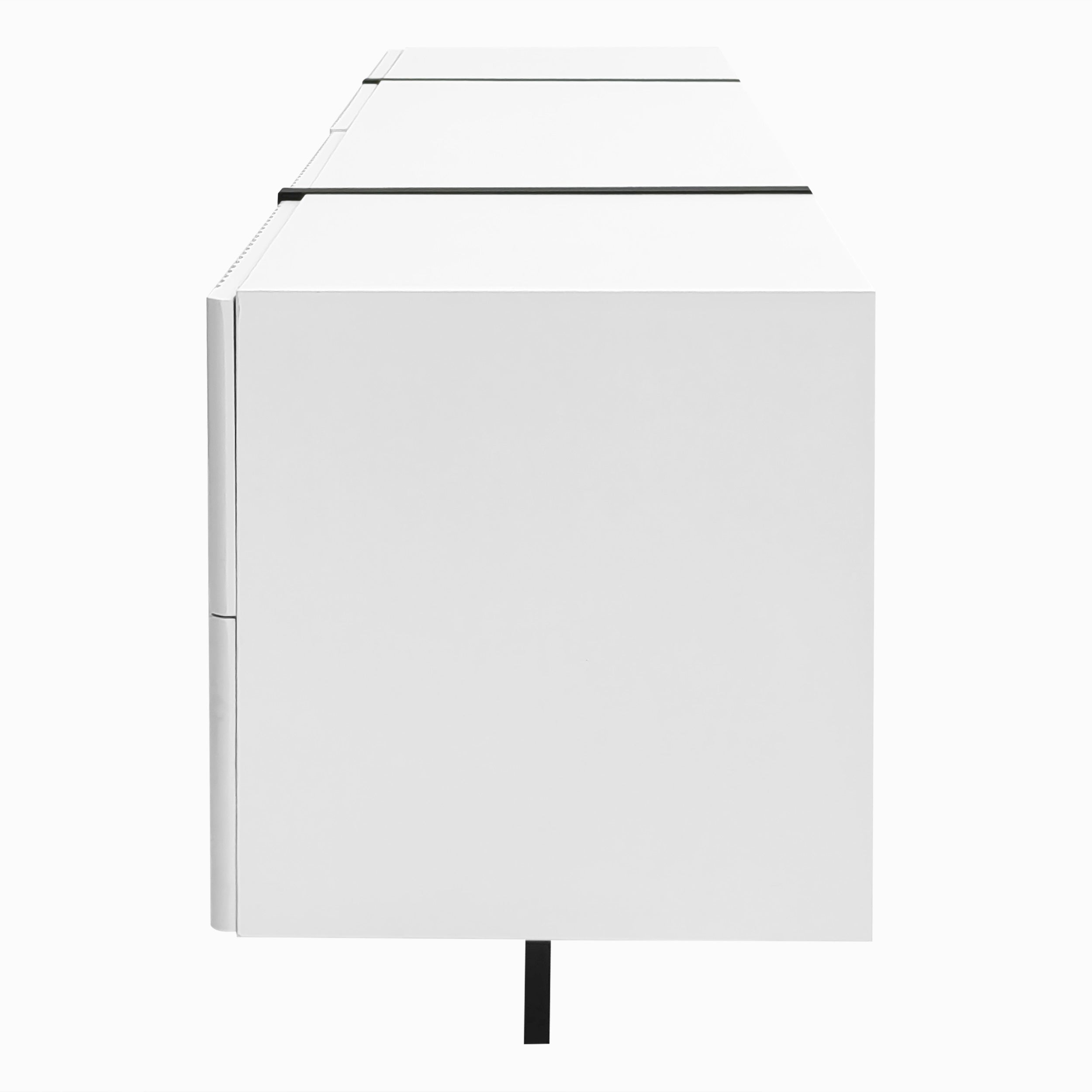 [variant:GA0014S] Modern TV Stand with 3 Doors and 2 Drawers – Black and White image 10