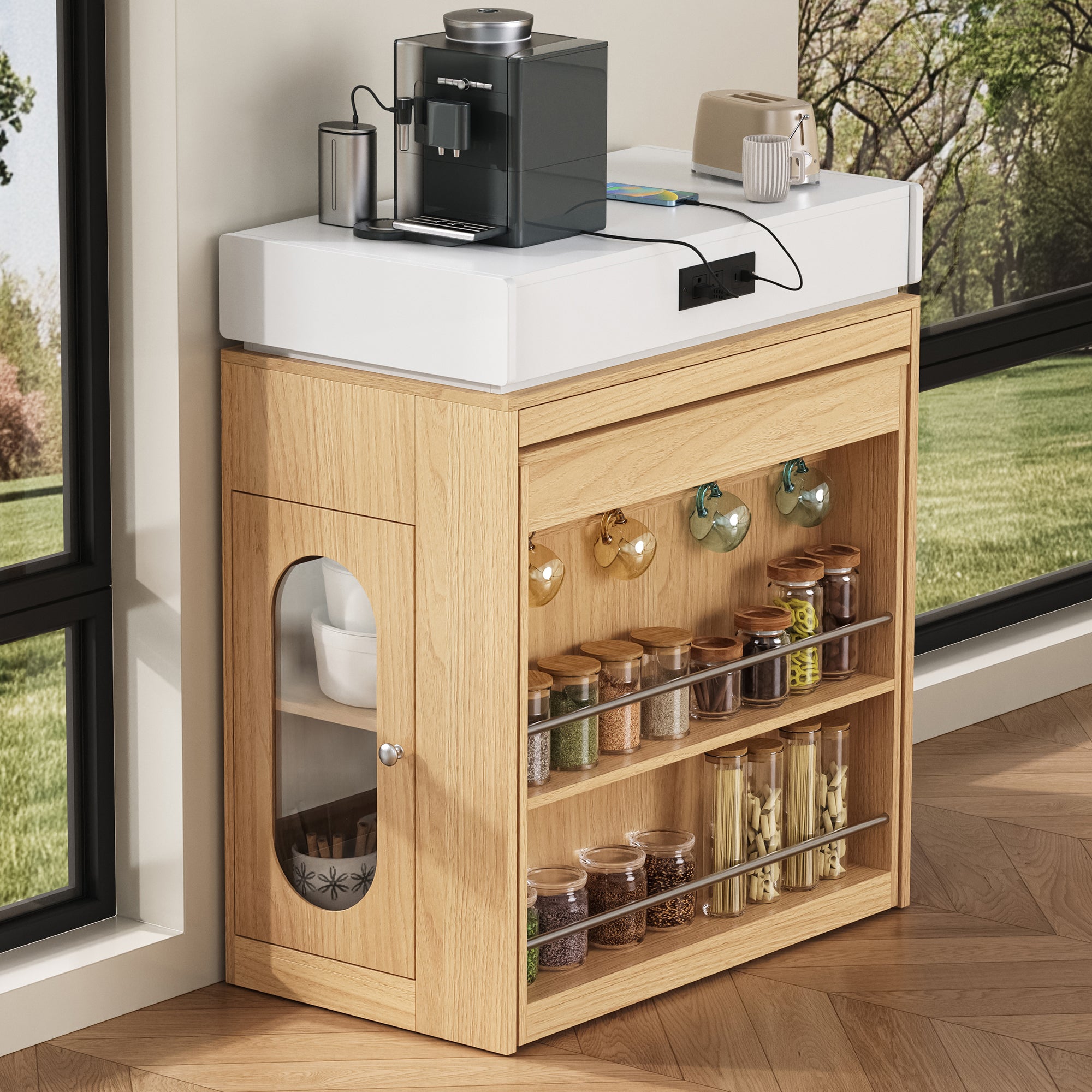 [variant:XW000028AAN-CA] Rolling Kitchen Island with Extendable Table image 22