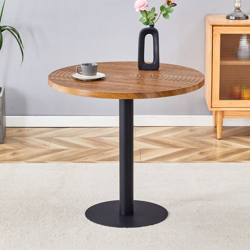 [variant:W3806P409447] Round Dark Wood-Grain Dining Table – 31.5-Inch image 2