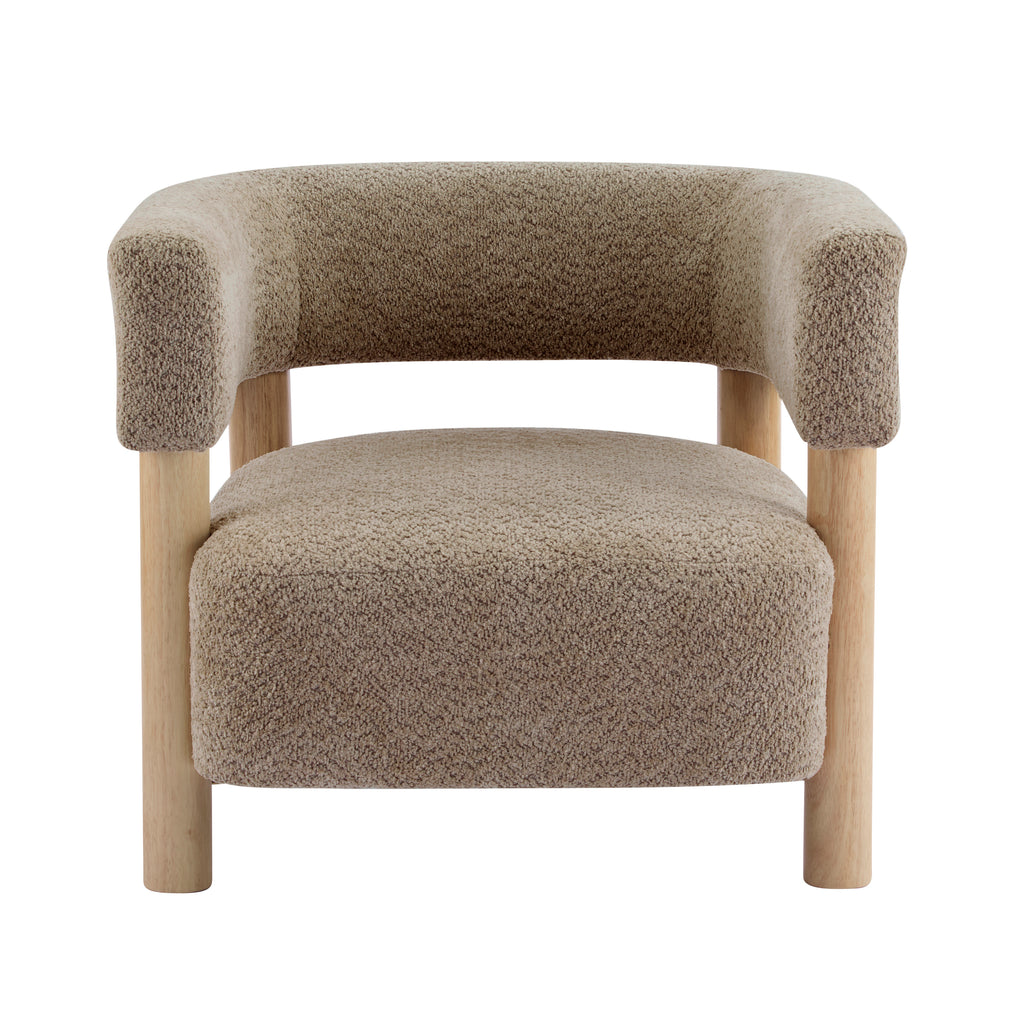 [variant:N898P443472B] Bouclé Accent Armchair – Light Camel image 2
