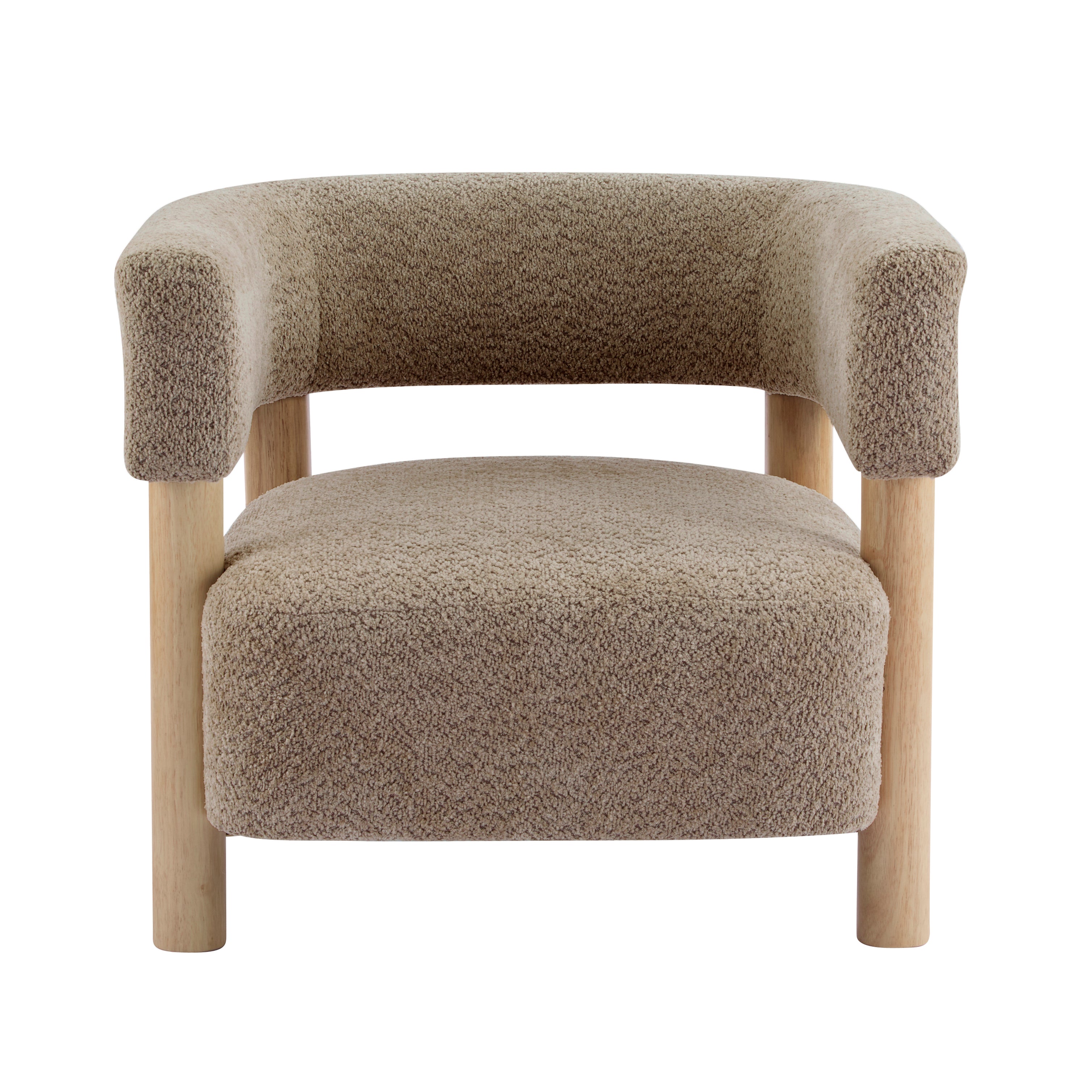 [variant:N898P443472B] Bouclé Accent Armchair – Light Camel image 2