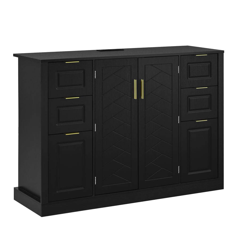 [variant:N889P443160B] Sideboard with 2 Doors, 6 Drawers & Power Outlet image 10
