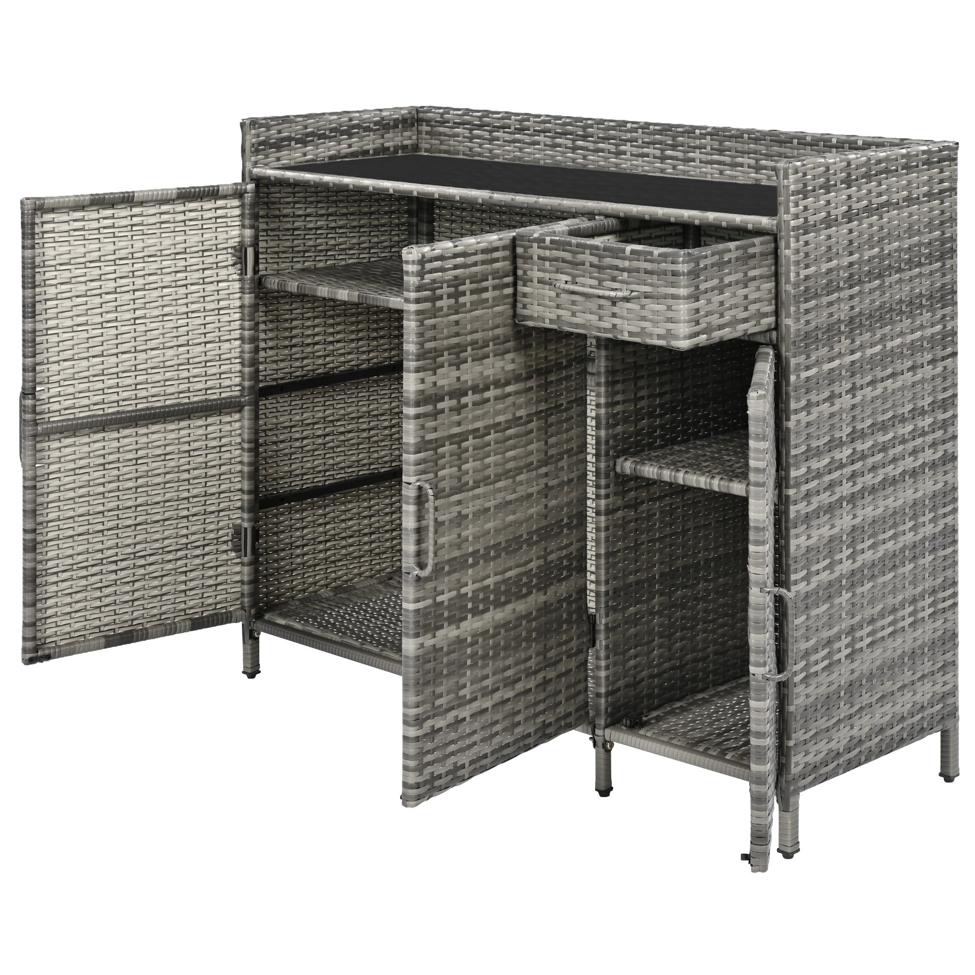 [variant:N853P387142G] Wicker Outdoor Storage Bar Cabinet – 47.5-Inch image 24